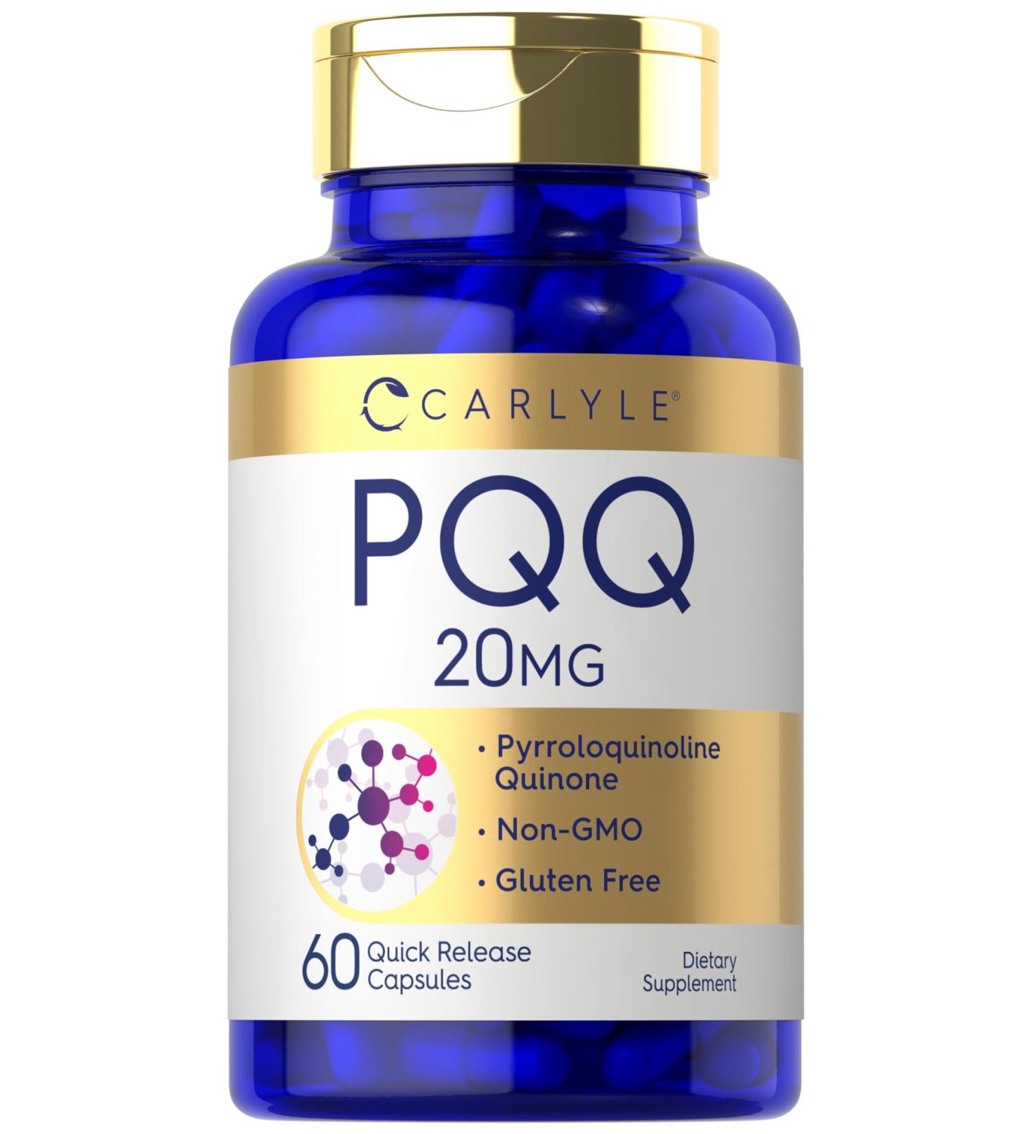 Carlyle PQQ Supplement 20 mg | 60 Capsules | Non-GMO and Gluten Free - Buy Online on GoSupps.com