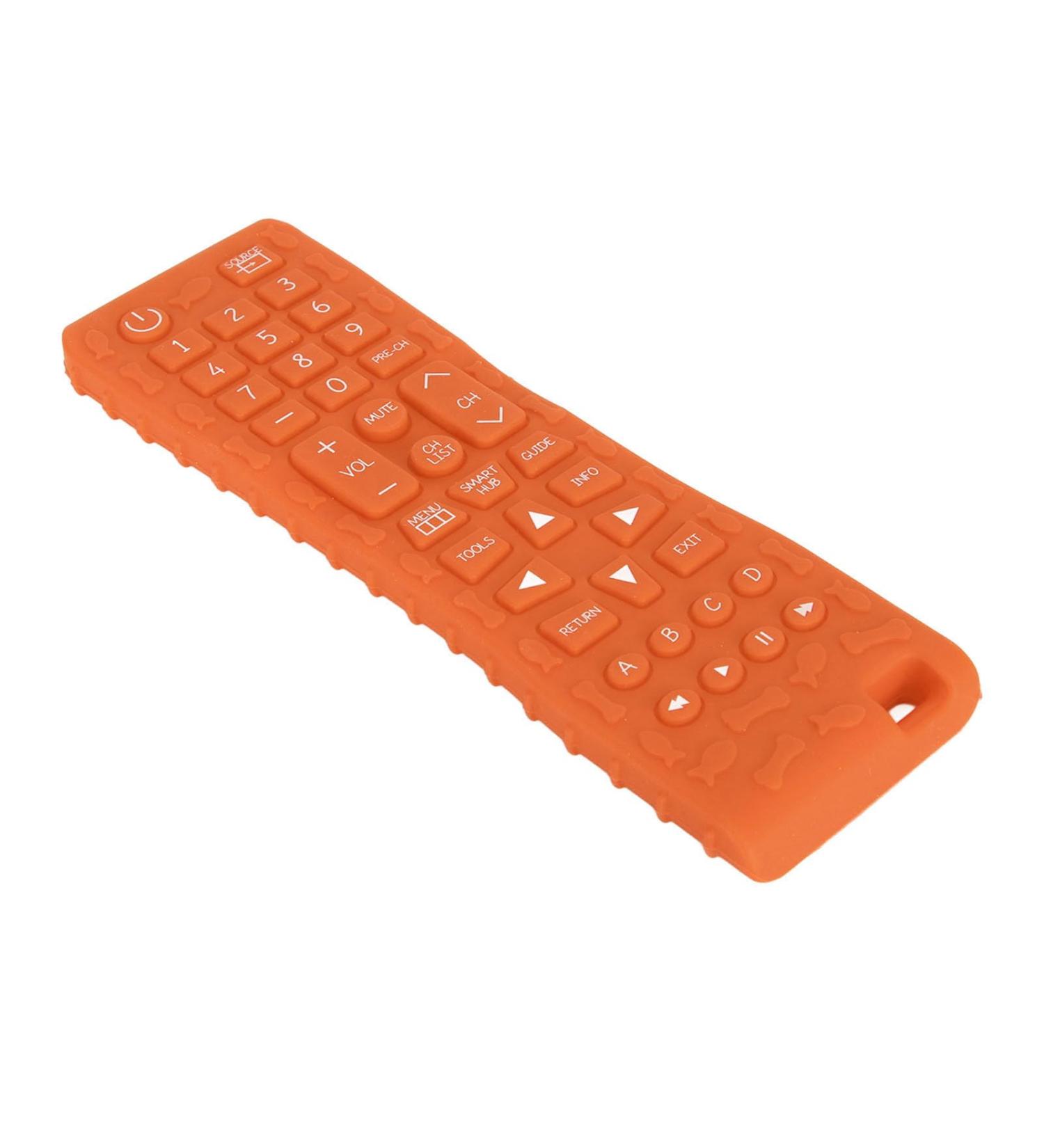 Buy Bright Color Baby Remote Control Bite Ring Toy - Silicone Gum Massage Teether with Textures - Orange | International Shipping - Buy Online on GoSupps.com