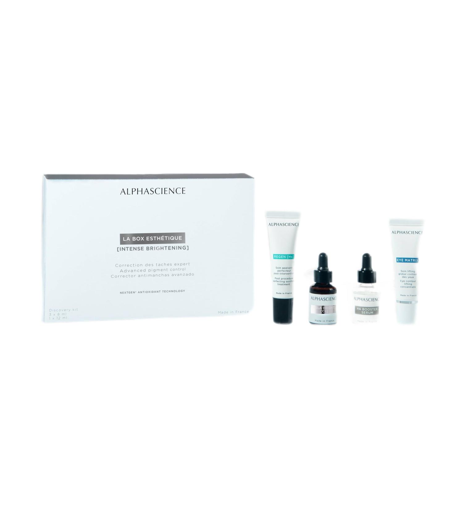 ALPHASCIENCE La Box Esthetique Discovery Kit - Intense Brightening Reduces Dark Spots & Scars Moisturizing HA Booster & Eye Matrix - Shop Now - Buy Online on GoSupps.com
