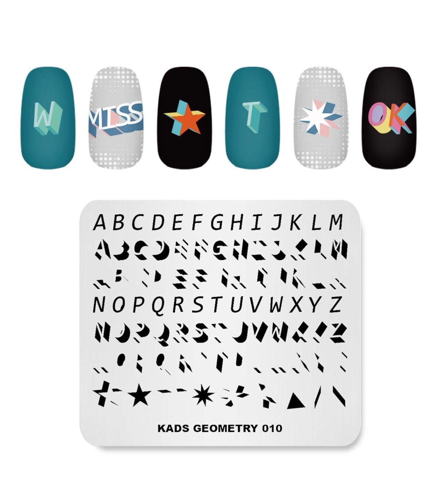 Geometry & Words Nail Stamping Plate - Stars & Patterns Theme | Nail Art Template Design 2 - Buy Online on GoSupps.com