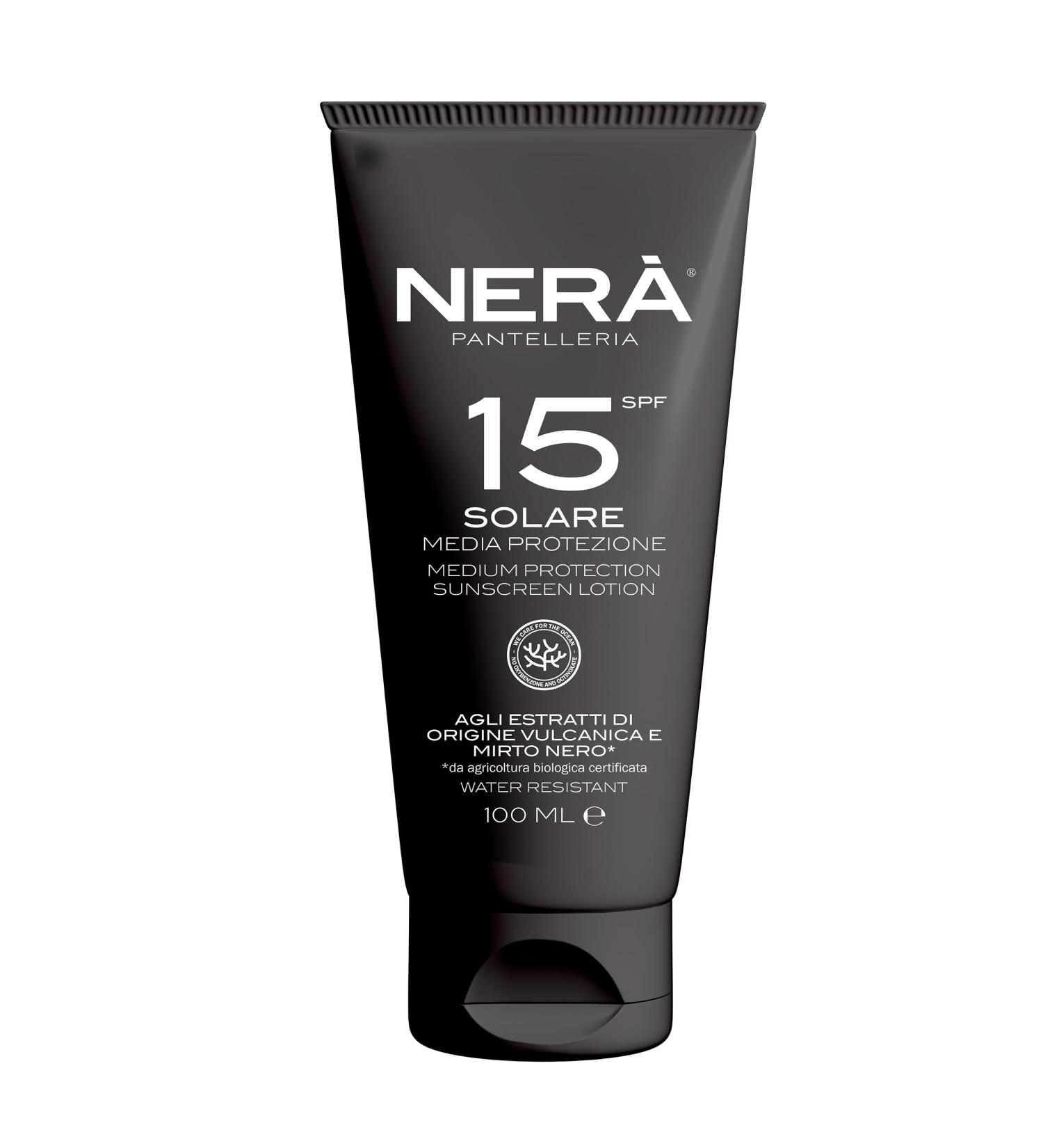 NERA Pantelleria SunShield SPF 15 Emollient Sun Protection Lotion 100ml: Medium Protection Water-Resistant Nourishing Vitamin Enriched Anti-Aging. Complete UVA/UVB Defense Sunscreen Lotion - Buy Online on GoSupps.com