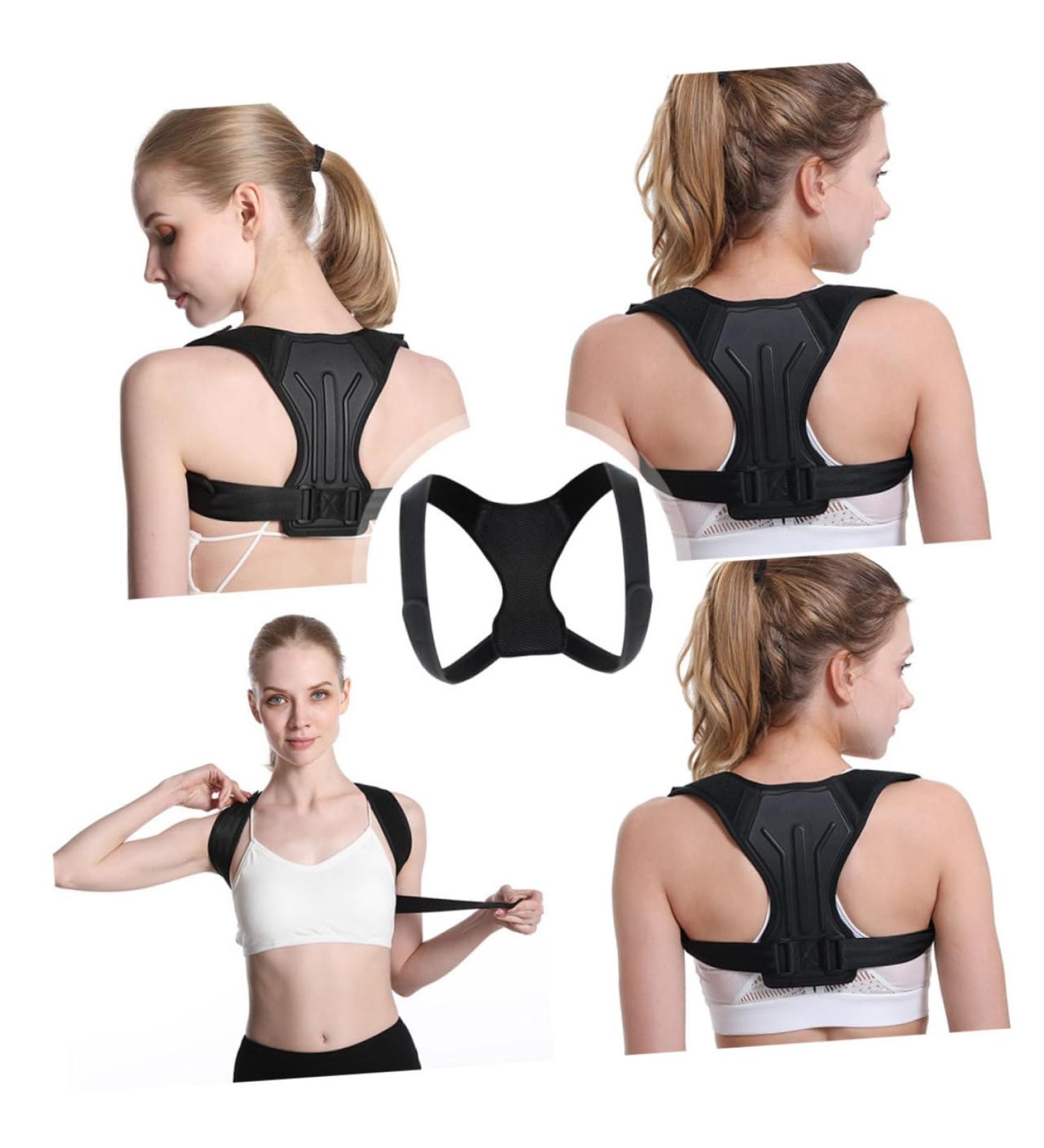FOMIYES Adjustable Clavicle Support Brace - Belt Straightener & Shoulder Support for Improved Posture - Comfortable Upper Back Brace in Black - Buy Online on GoSupps.com