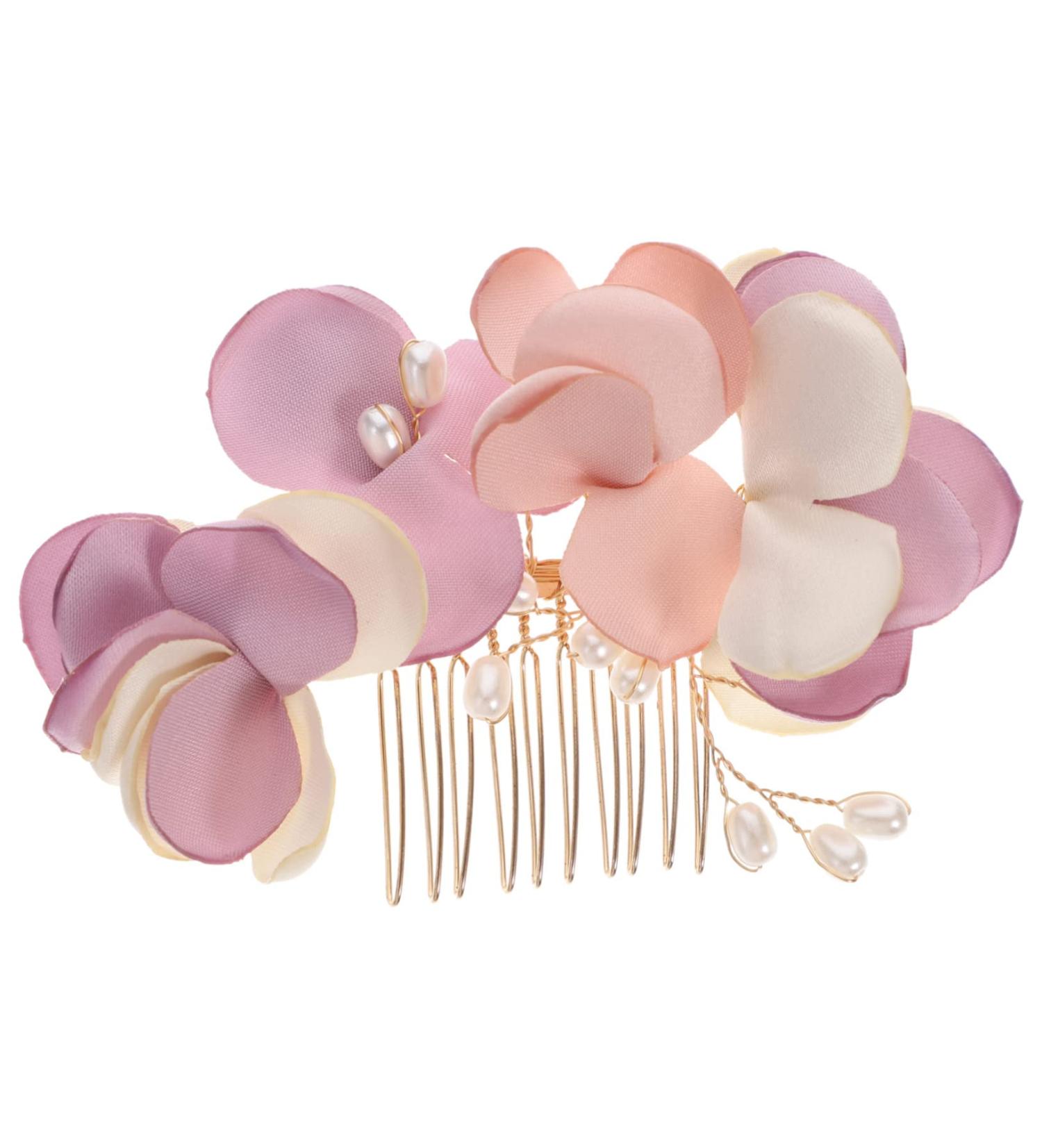 DOITOOL Bridal Headwear Bridal Flower Hair Comb Pearl Veil Flower Hair Accessories Bridal Hair Clip Wedding Tiara Crystal Hair Comb Rhinestone Hair Comb Floral Hair up Fabric Bride French - Buy Online on GoSupps.com