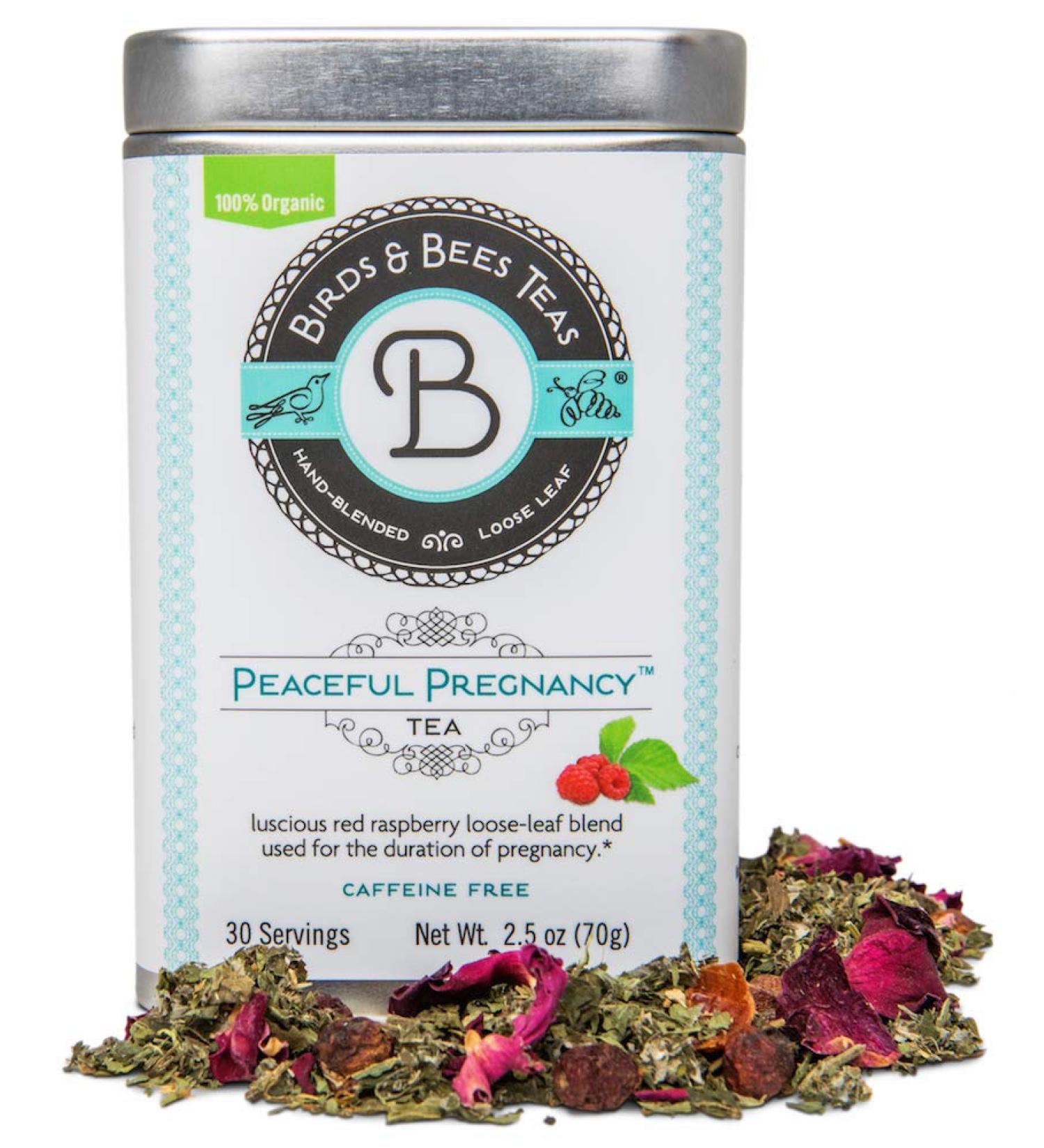 Peaceful Pregnancy Tea - Nourishing Red Raspberry Leaf Tea for First to Third Trimester - 30 Servings (2.5 oz) - Buy Online on GoSupps.com