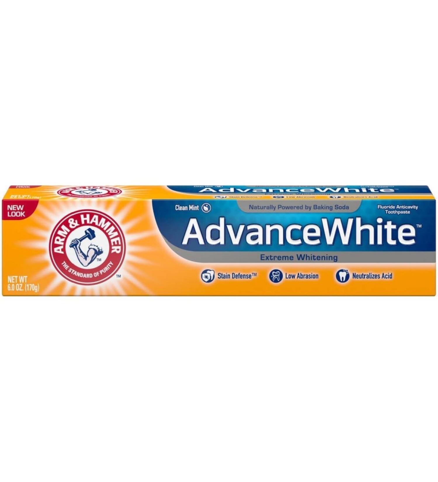 Arm and Hammer Advance White Extreme Whitening Toothpaste 6 Oz - Stain Defense & Brightening | Buy Internationally - Buy Online on GoSupps.com