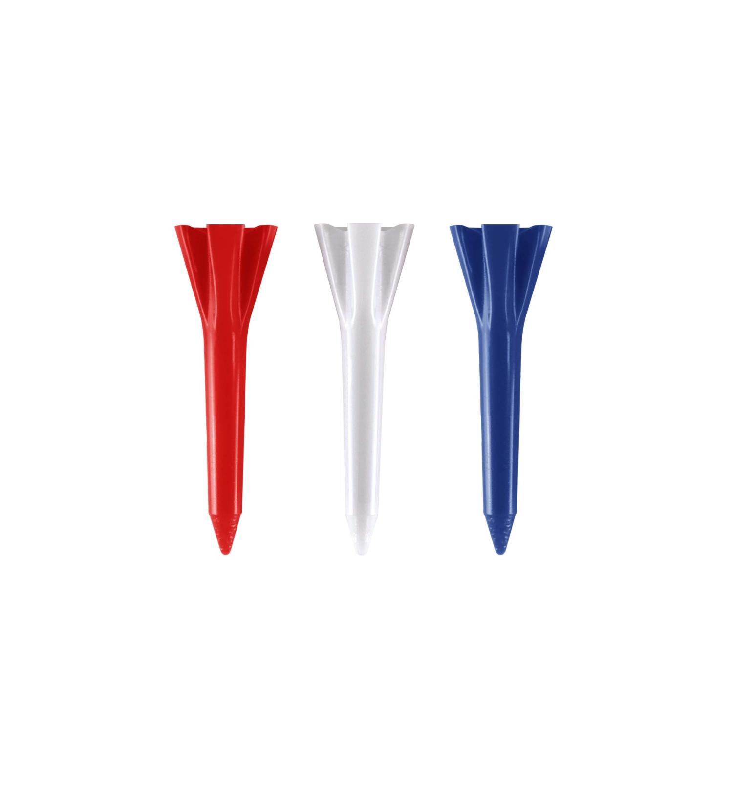 Izzo Plastic Golf Tees 1.5 - Red/White/Blue Assorted Colors - Buy Online on GoSupps.com