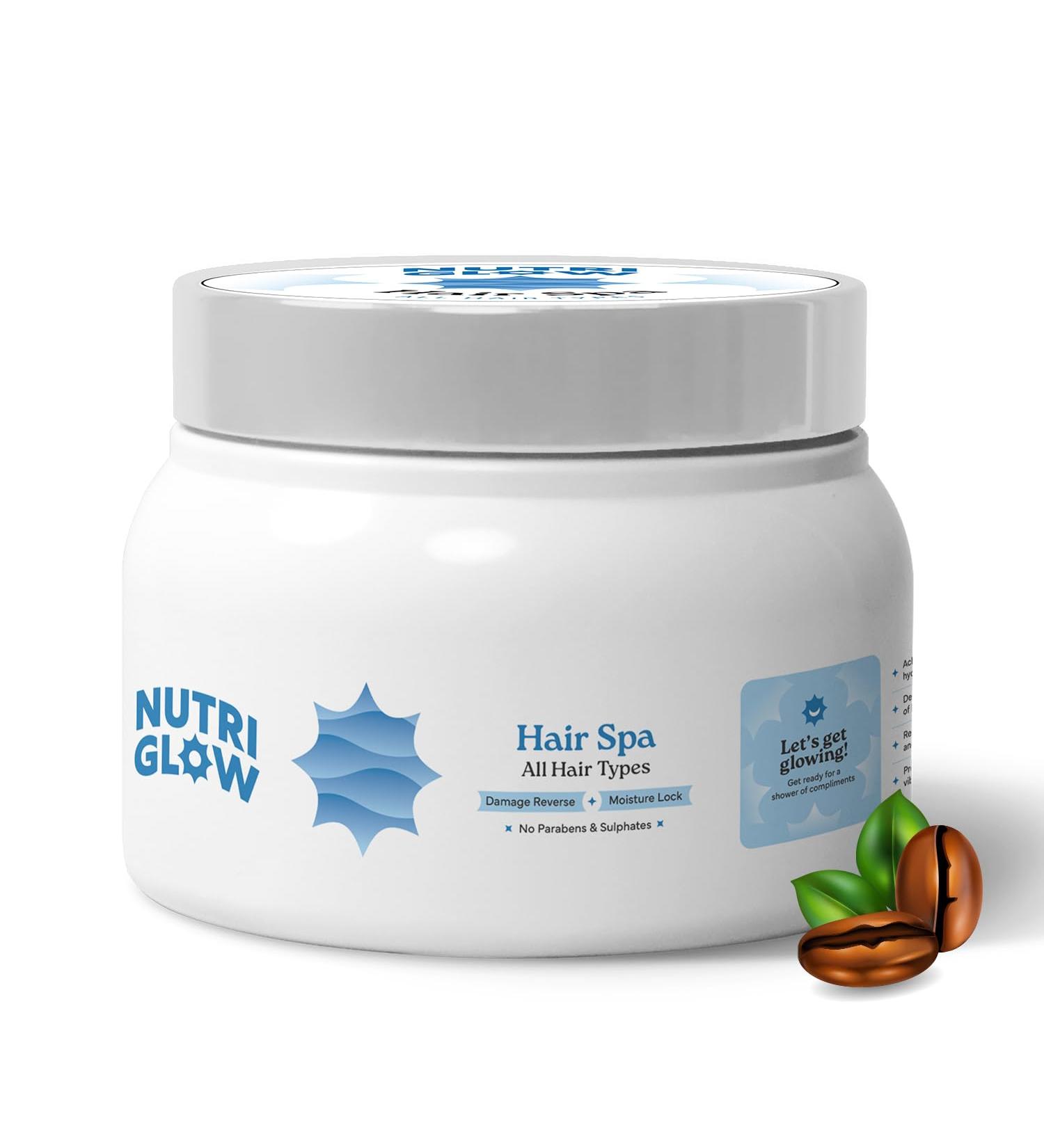 Nutriglow Hair Spa Cream with Keratin Repair Formula for All Hair Types Professional Care 300G - Buy Online on GoSupps.com
