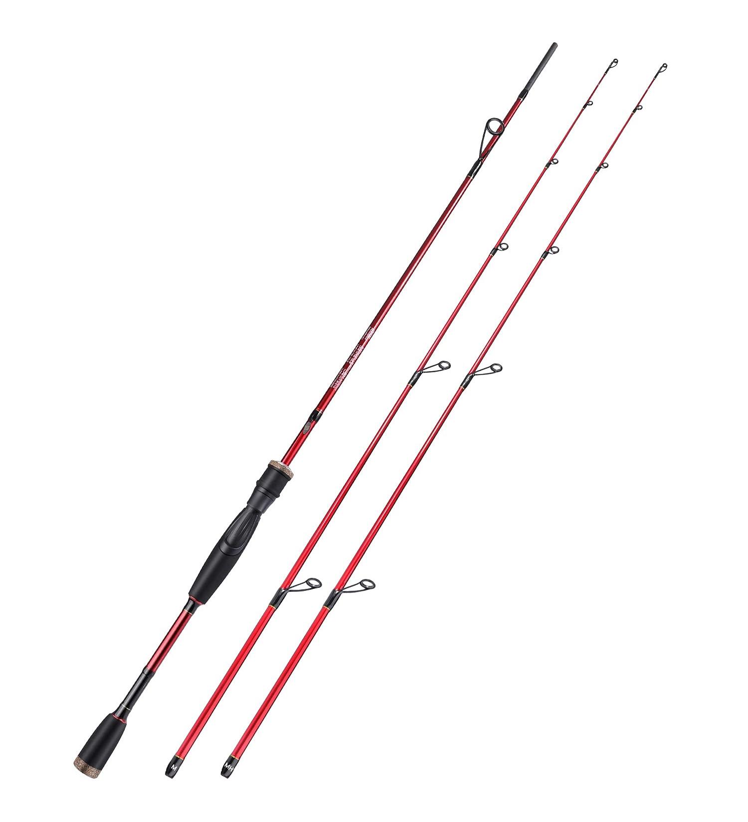 Soougayilang Fishing Rod 2.1m - 30 Ton Carbon Fiber Baitcasting & Spinning Rod for Freshwater & Saltwater | Tournament Quality with 2 Tips for Bass Fishing - Buy Online on GoSupps.com