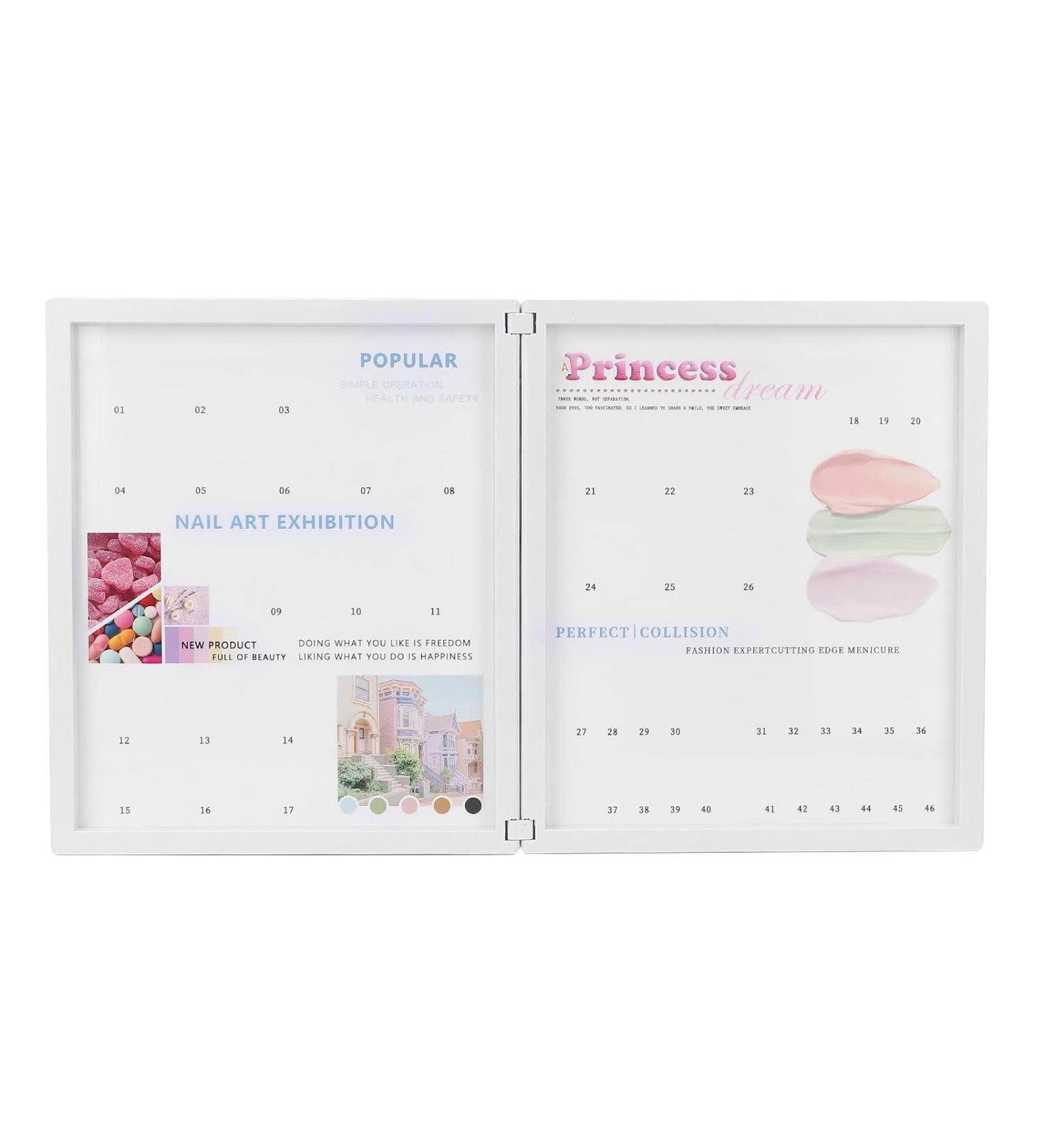 Nail Color Card Book 46 Colors Nail Art Display Book Firm Durable for Nail Salon Supplies for Women Girl for Nail Art Works Display - Buy Online on GoSupps.com