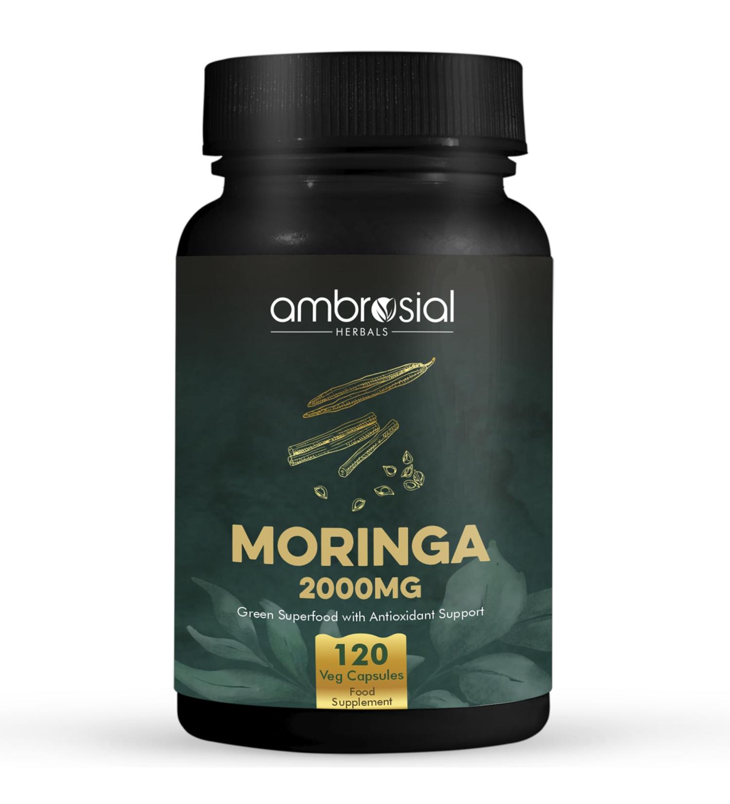 AMBROSIAL Moringa Capsules 2000MG (Pack of 1-120 Veg Capsules) - Buy Online on GoSupps.com