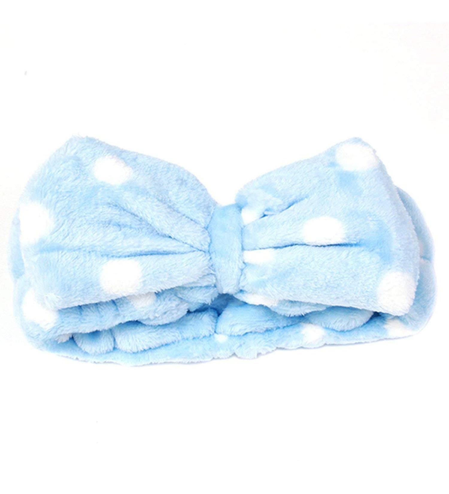Shop N/K Blue Face Wash Hairband for Women | Bow Makeup Cosmetic Elastic Headband - New Release - Buy Online on GoSupps.com