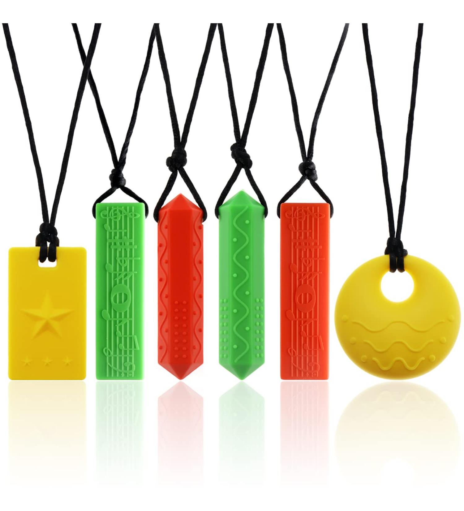 Kefu Colar Chain for Children | Sensory Silicone Bei ring for ADHD Teething Autism & Biting Needs | Speech Therapy Aid for Boys & Girls (5 Pack) - Buy Online on GoSupps.com