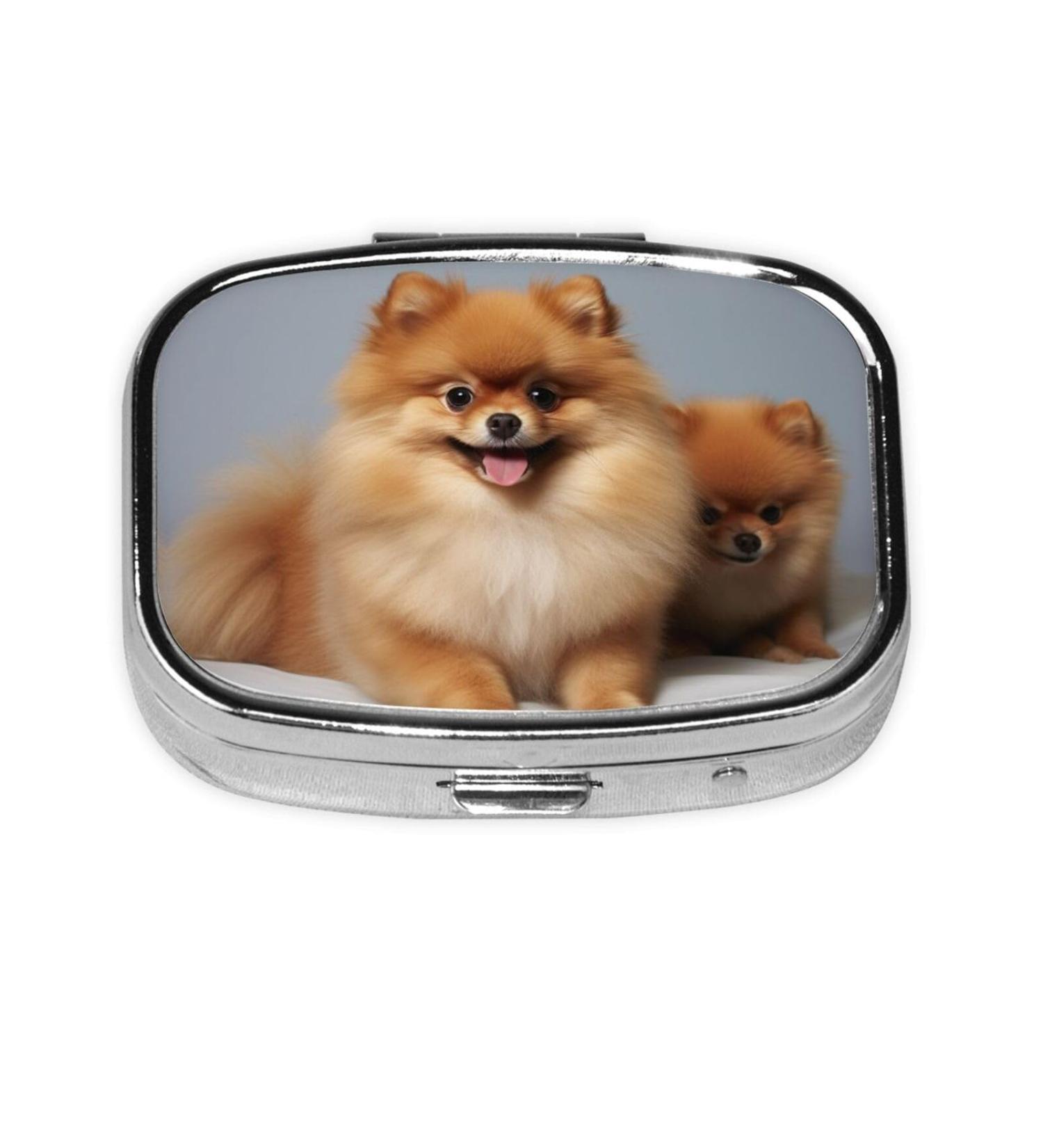 Buy Cute Pomeranian 2 Compartment Pill Case - Small Travel Pill Organizer & Purse Gift - Buy Online on GoSupps.com