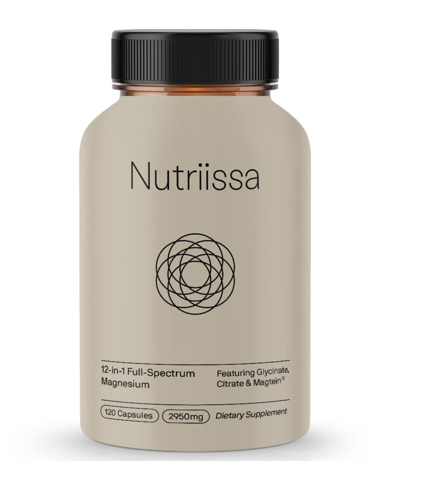 Nutriissa 12-in-1 Full-Spectrum Magnesium Complex Featuring Glycinate, Citrate & Magtein EPEB Certified 120 Vegan Capsules - Buy Online on GoSupps.com