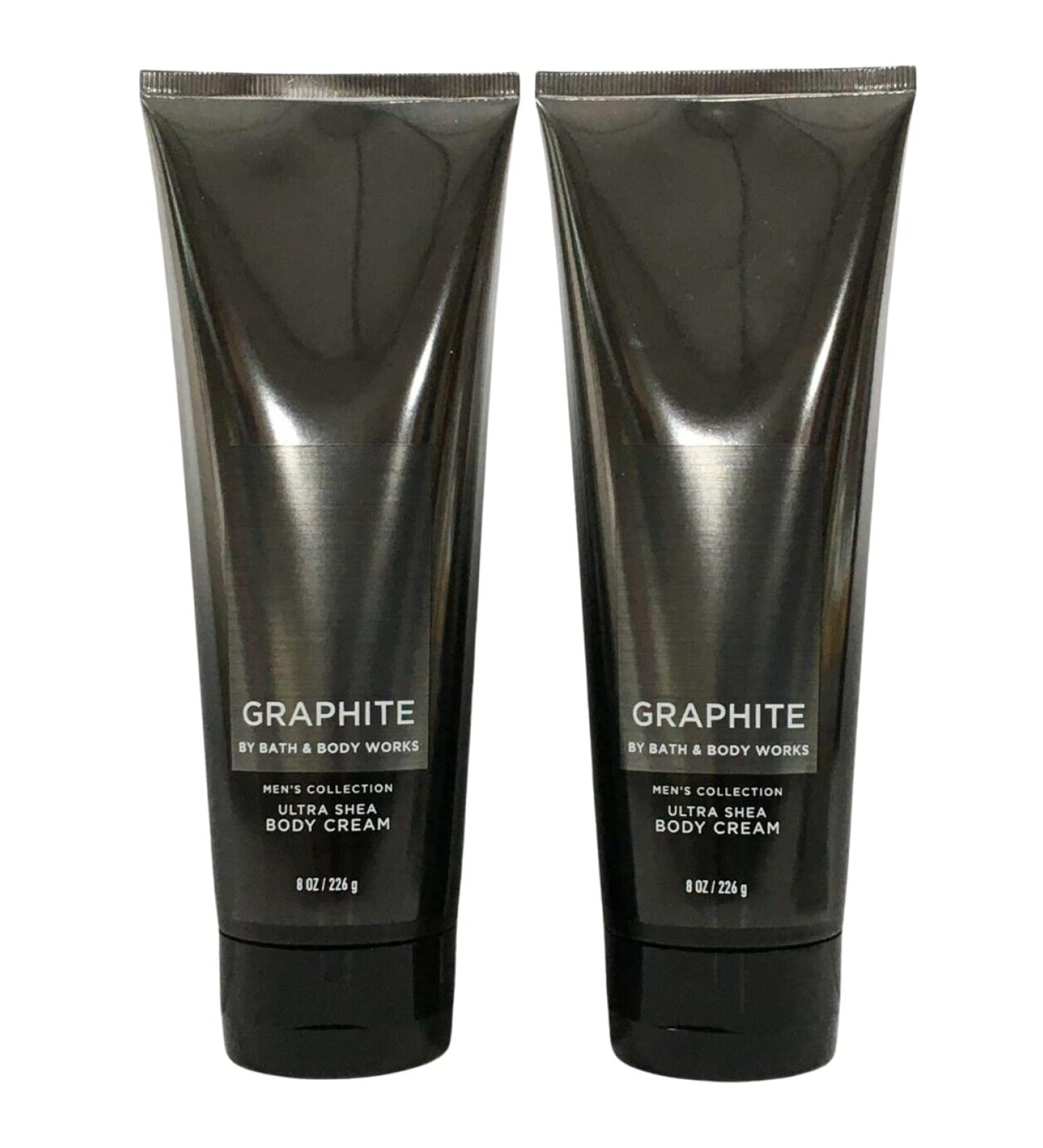 Bath and Body Works Graphite Men's Collection 24 Hour Moisture Body Lotion Lot of 2- Full Size 8 Oz 238 Ml each (Graphite)