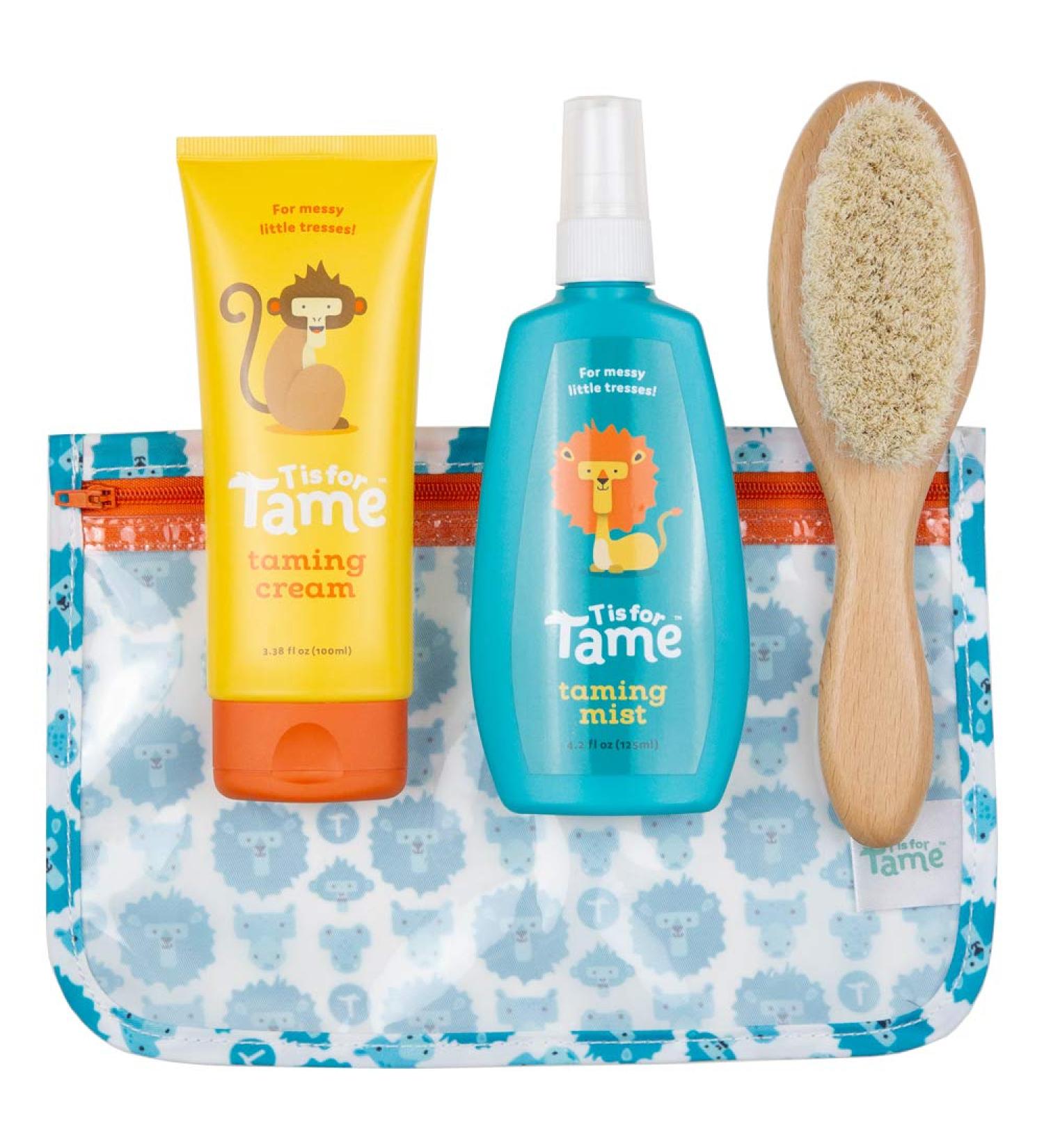 Tame Kids Hair Bundle: Natural Hair Taming Cream & Spray for Frizz, Flyaways & Static - Safe for Babies & Toddlers - Includes Bag & Soft Brush - Buy Online on GoSupps.com