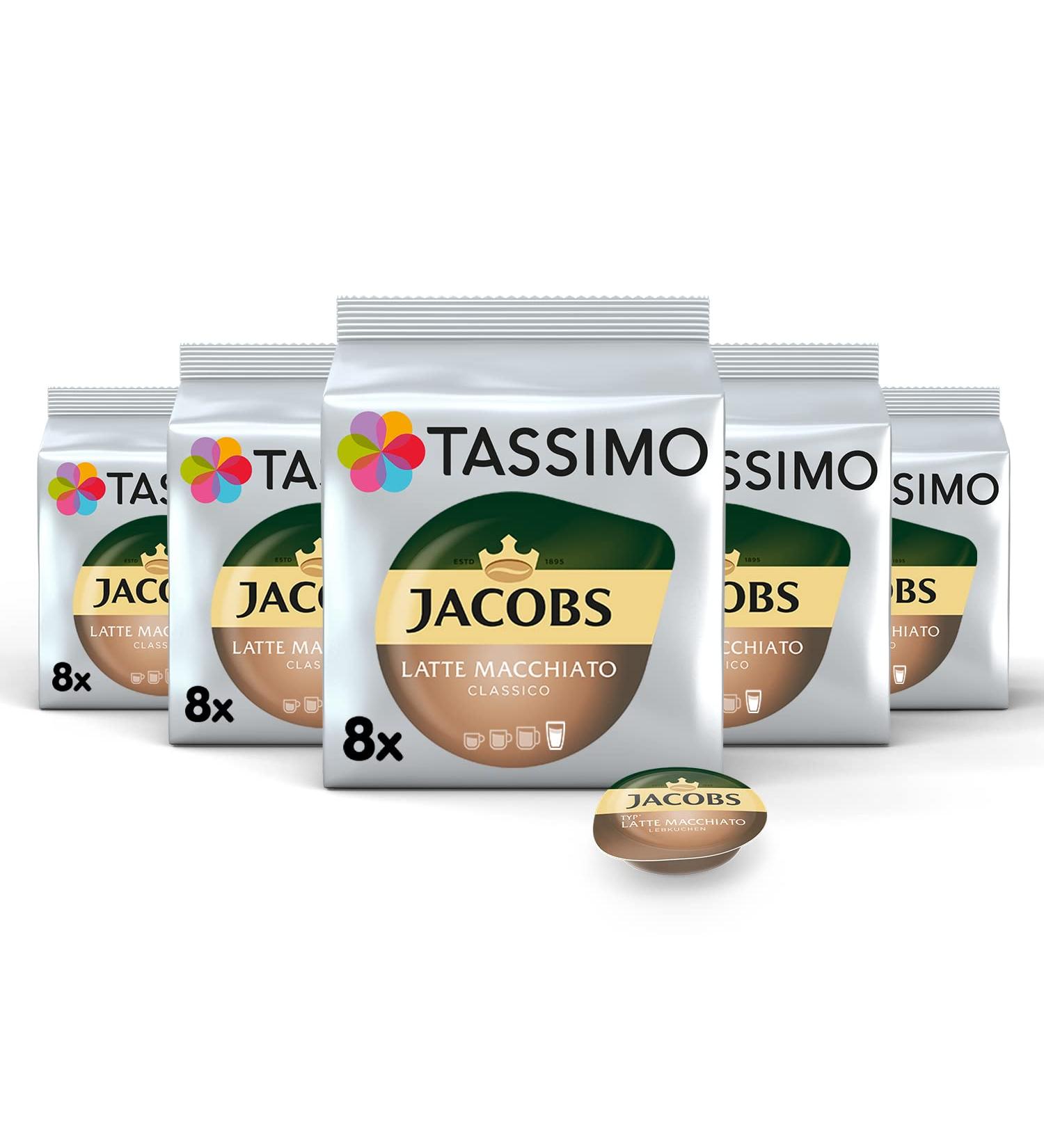 Buy Jacobs Latte Macchiato Classico Tassimo Capsules - Pack of 40 (5 Packs of 8 Drinks) | International Shipping Available - Buy Online on GoSupps.com