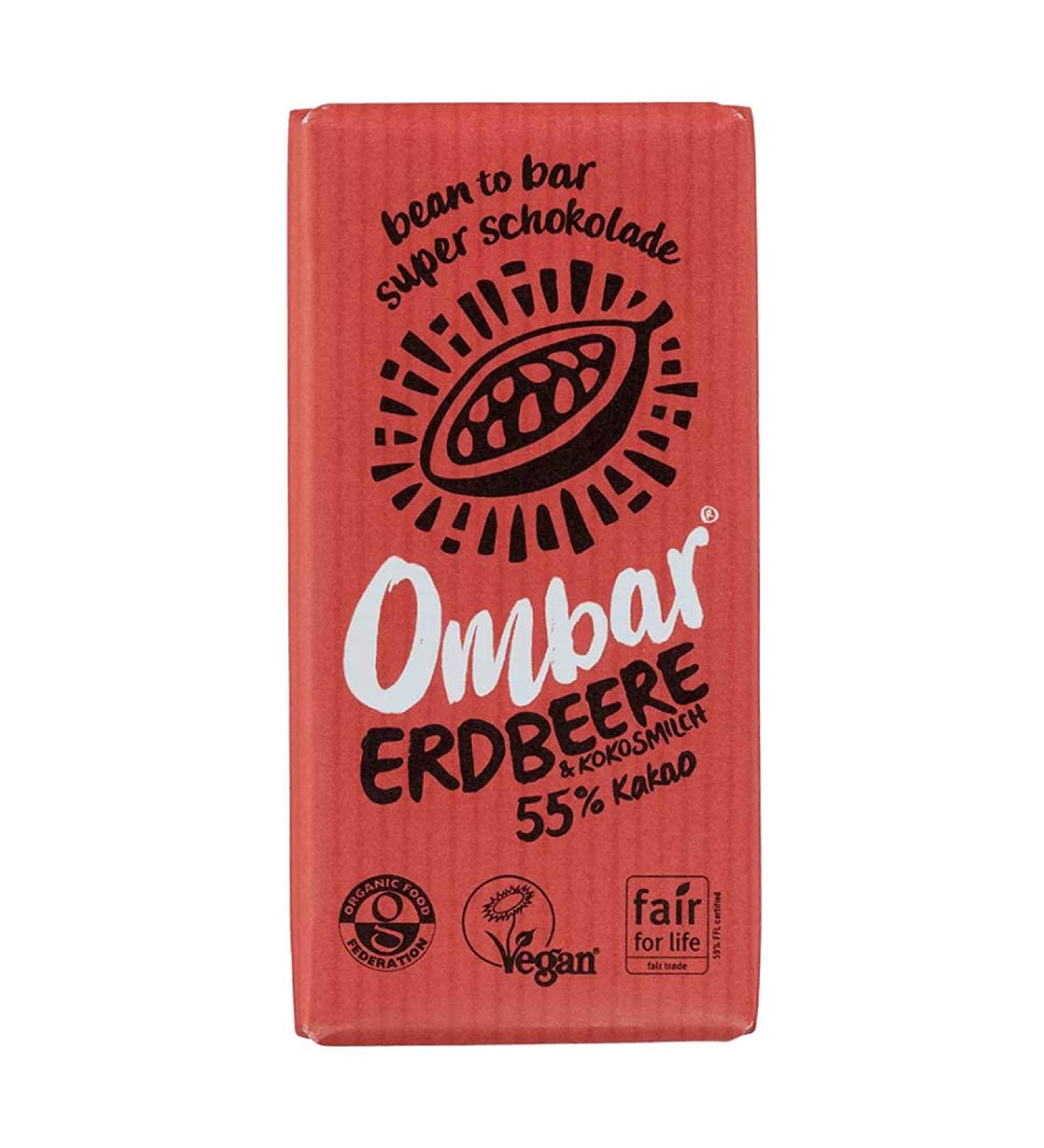 OMBAR Ombar - Strawberry + Raw Organic Coconut Milk - 35g - Pack of 10
