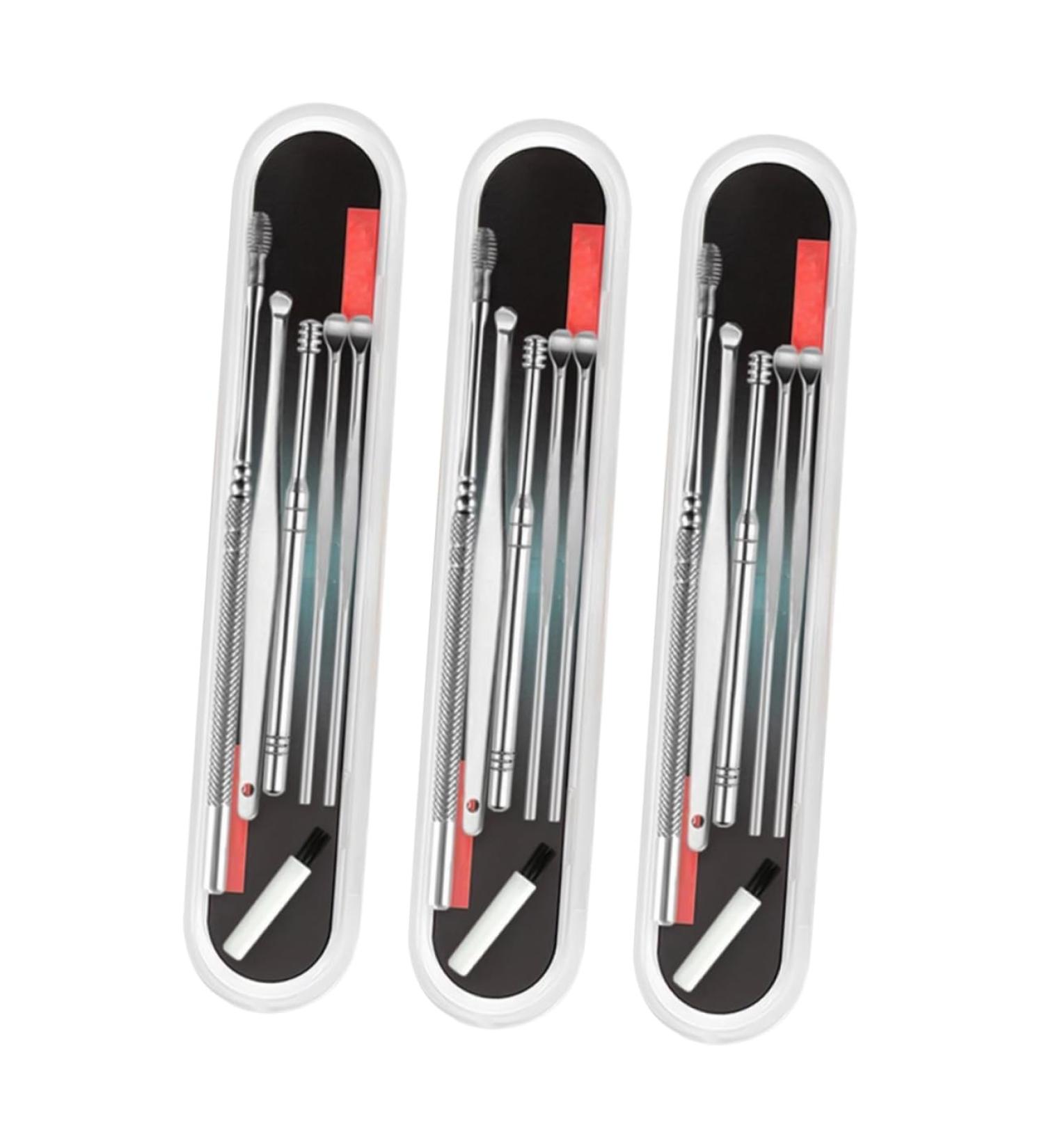 3 Sets 6-Piece Ear Cleaning Set with Pro Tools - Spiral Spring Ear Cleaner & Ear Wax Remover Kit - Buy Online on GoSupps.com