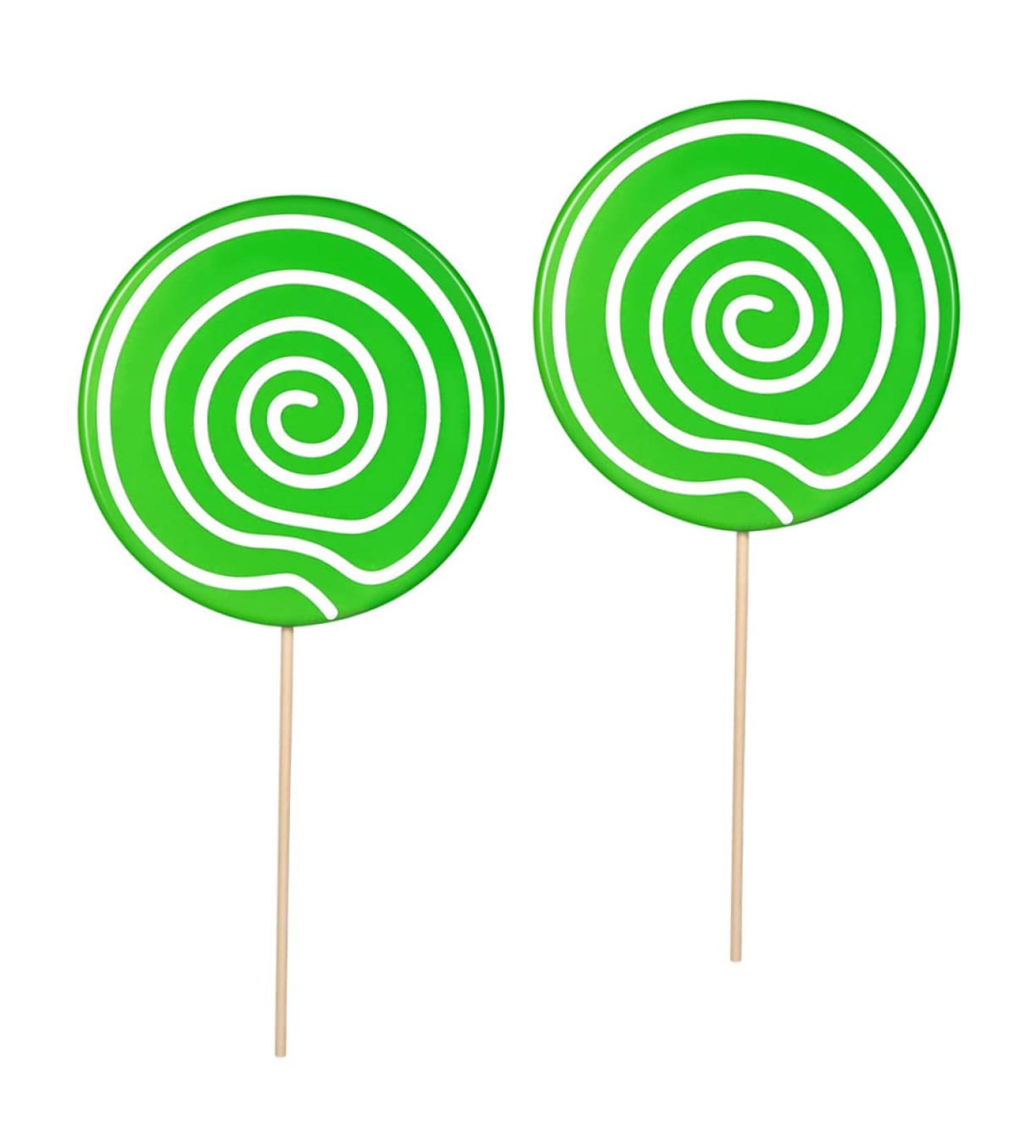 Veemoon 2pcs Lollipop Props Large Lollipop Birthday Partyt Decor Clay Lollipop Candy Simulation Lifelike Candy Simulation Lollipop Model Fake Lollipop Prop Toys Wood Food Decoration Fake 41X19.5X1.5CM Green - Buy Online on GoSupps.com