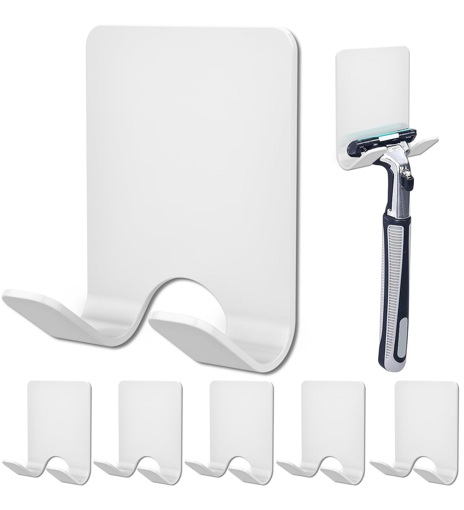 Buy Gorffy Razor Holder Shower - 6-Pack Stainless Steel Waterproof Wall Hooks Self-Adhesive Bathroom Hooks Multi-Purpose Razor Bracket - Perfect for Organized Shaving (White) - Buy Online on GoSupps.com