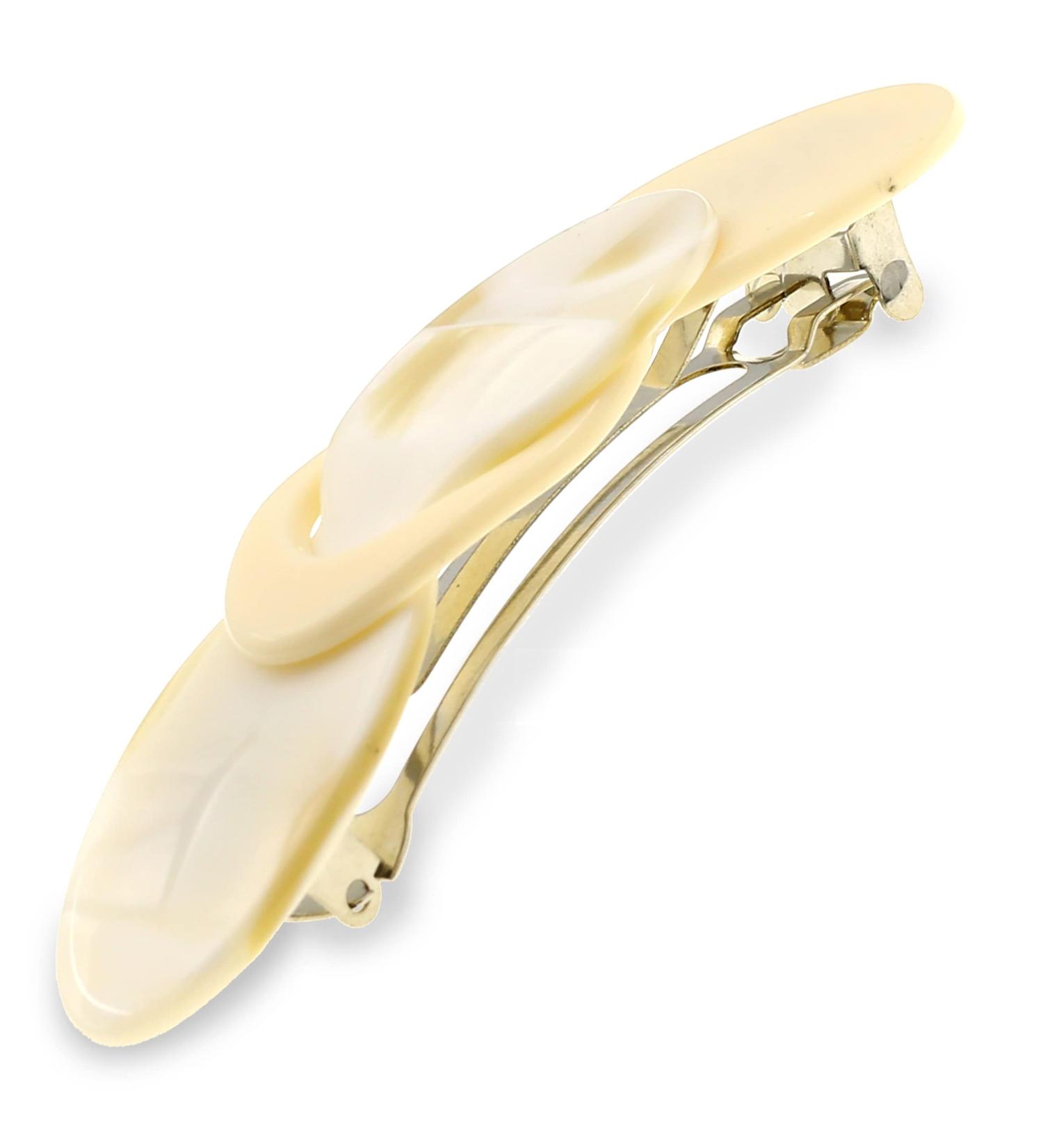 Camila Paris CP2337 French Handmade Interlock Cream & Pearl Barrettes for Girls - Strong Hold Hair Clips for Women - Made in France - Buy Online on GoSupps.com