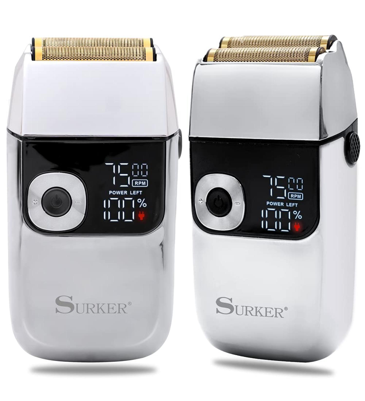 Surker Shaver for Men Electric Shaving Razor 0mm Cordless 2 in 1 Professional Barber Shaver USB Rechargeable(Silver)  - Buy Online on GoSupps.com