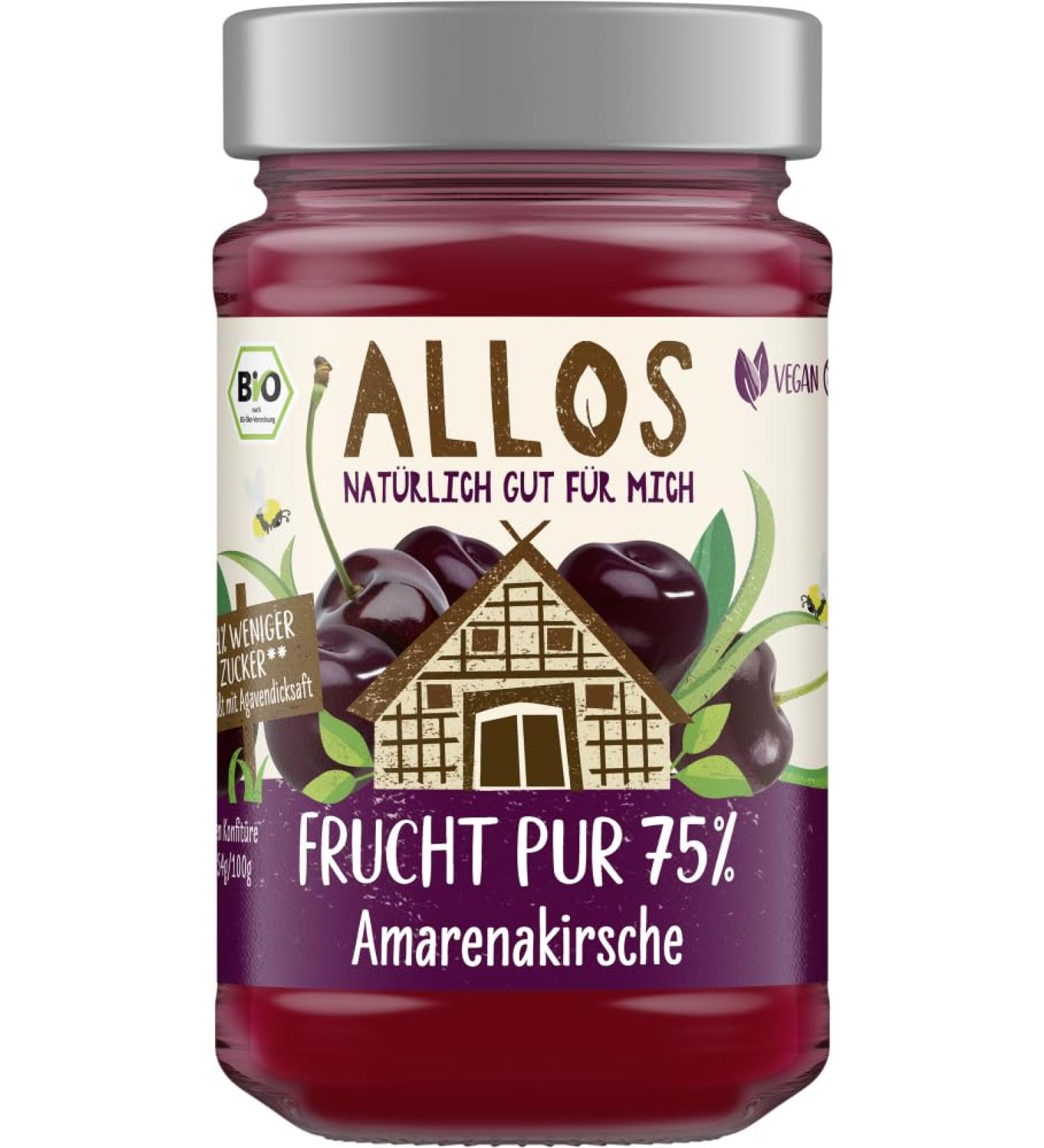 Allos Fruit bio Pur 75% cherry (2 x 250 g)