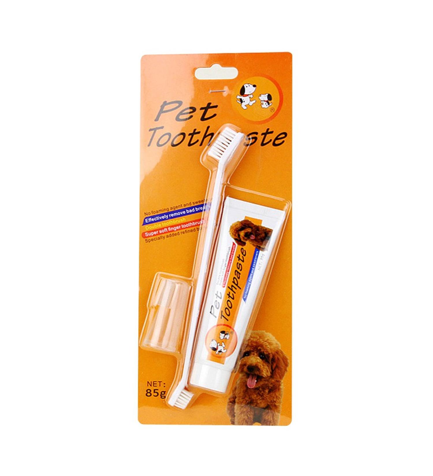 Pethouzz Dog Toothpaste 3-oz with Toothbrush Soft Pet Toothbrush For The Dental Care of Your Dog - Buy Online on GoSupps.com
