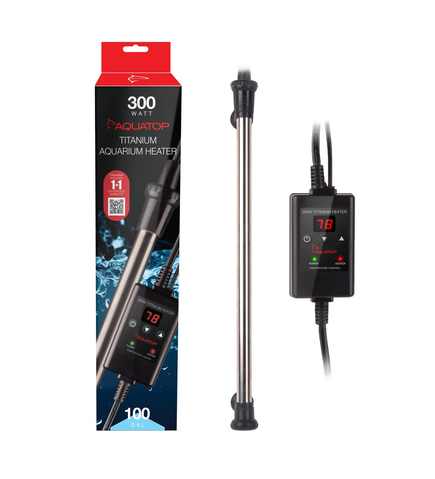 Aquatop 300W Titanium Aquarium Heater with Digital Controller - For Fish Tanks up to 100 Gallons - Buy Online on GoSupps.com