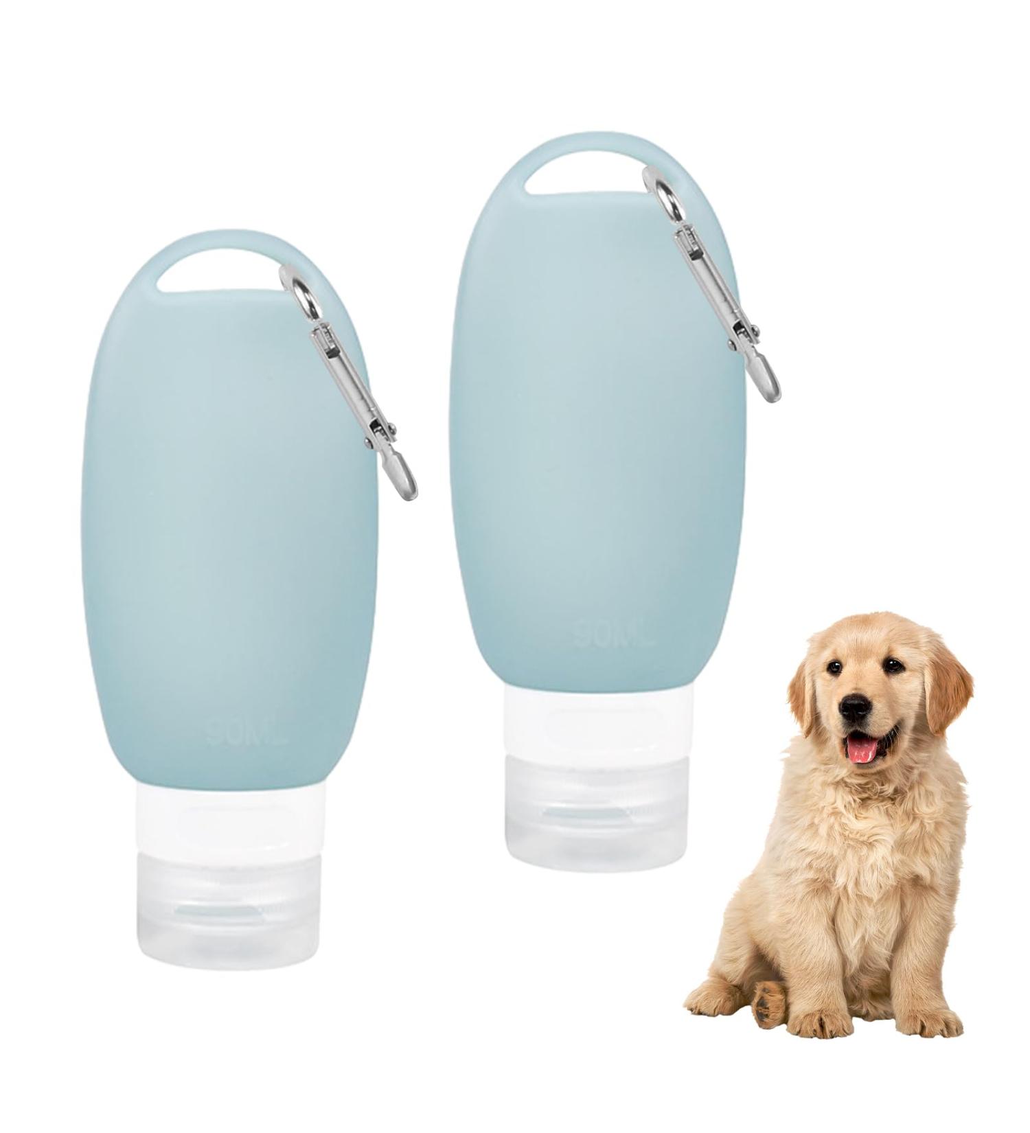 Divono 2stk Futtertube - Reusable 90ml Light Green Dog Feed Tube with Silicone Band & Carabiners | Perfect for Water & Food Storage - Buy Online on GoSupps.com