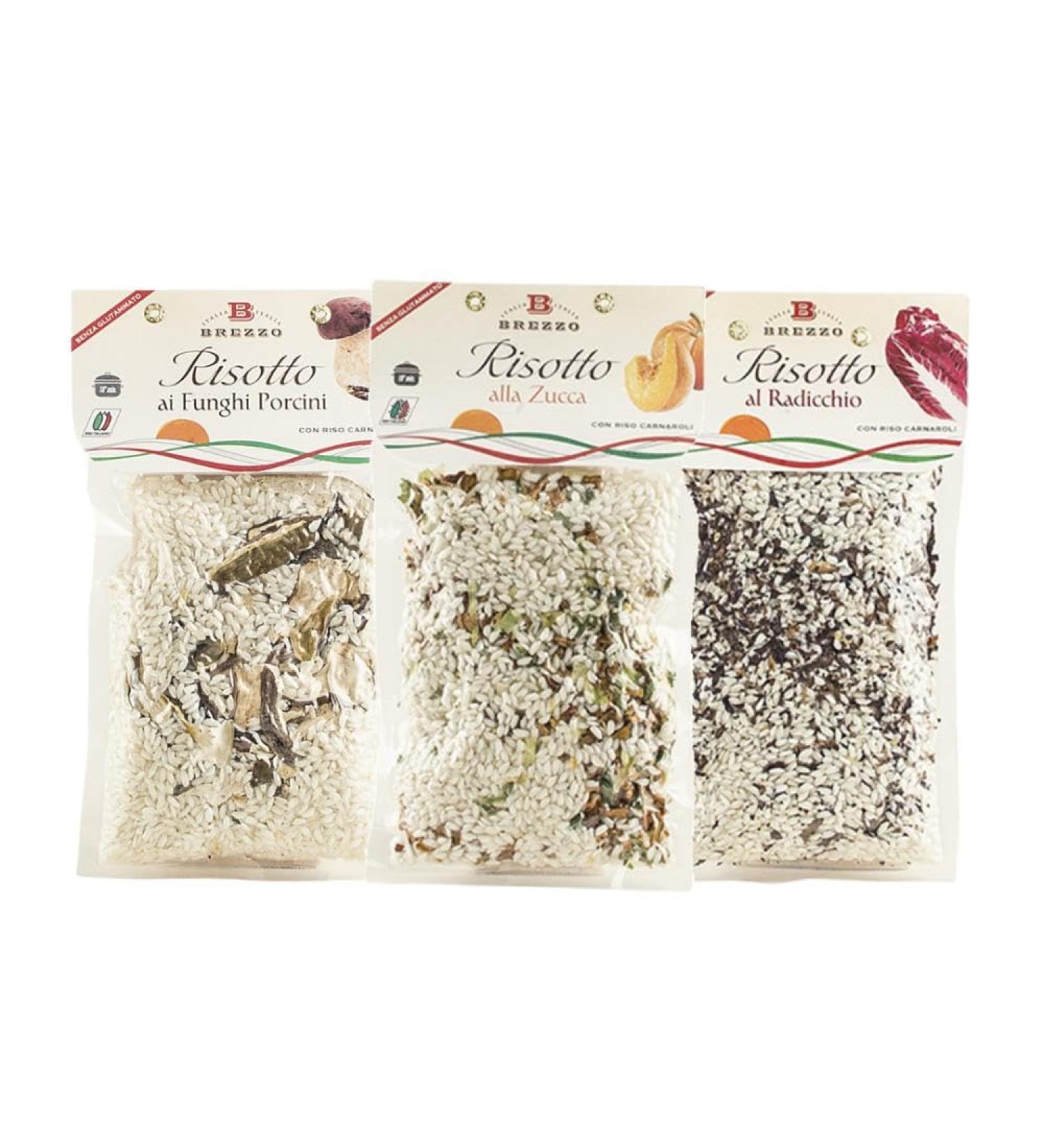 Brezzo Tris di Risotti 300 g with radicchio pumpkin and porcini mushrooms - Buy Online on GoSupps.com