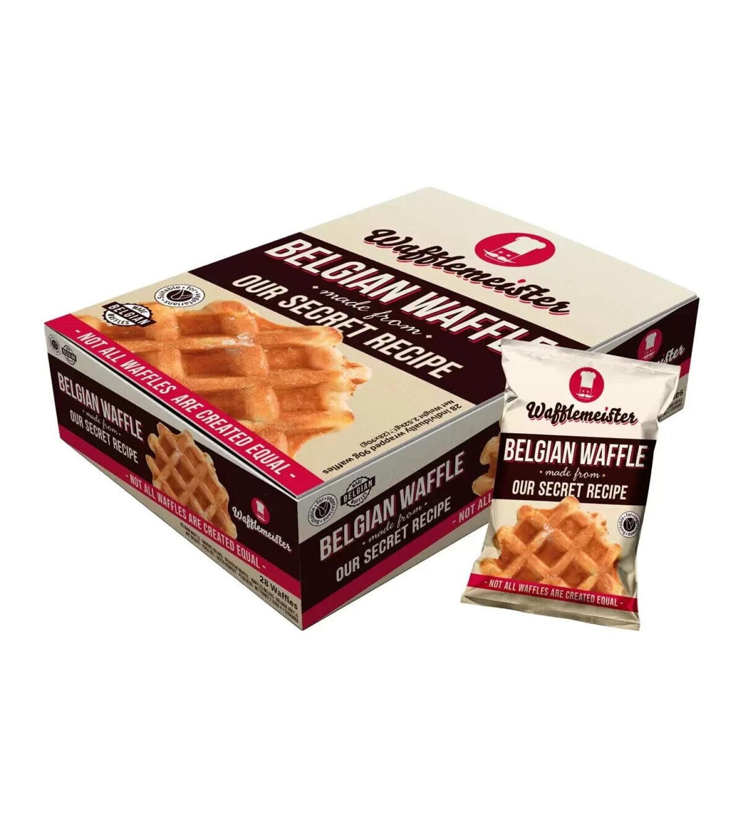 Wafflemeister Belgian Sugar Pearls Waffles Snack Packets 28x90g - Pack of 2.52kg | Individually Packed | Ideal Snack | Classic Waffels Make Your Own Toppings | Family Pack | Sold by Essential Products - Buy Online on GoSupps.com