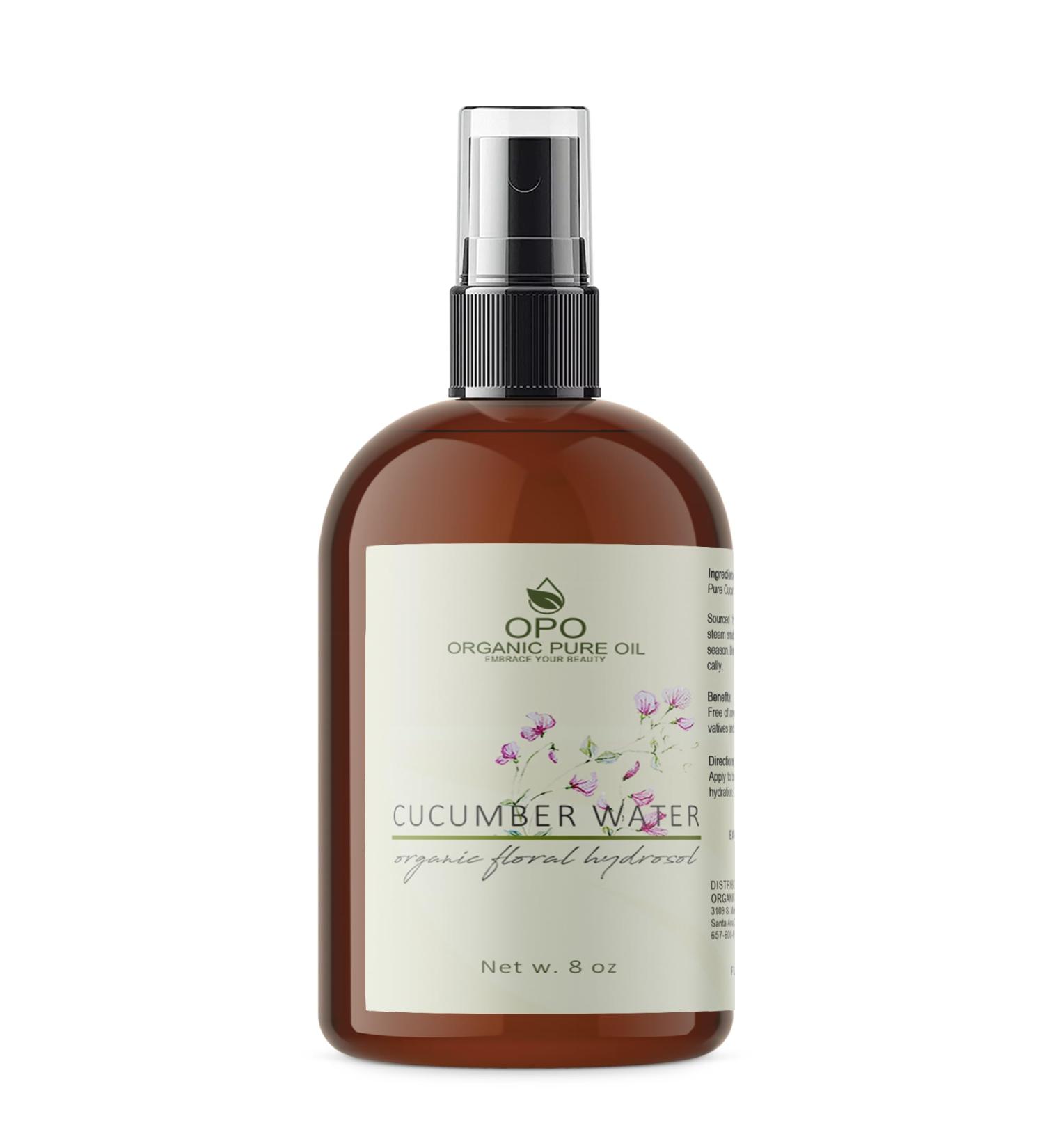 Pure Cucumber Hydrosol Mist Calming Spray, Toner, Aromatherapy, Body Mist, Set Makeup, Gentle - Hydrosol Water 8 oz by Organic Pure Oil - Buy Online on GoSupps.com