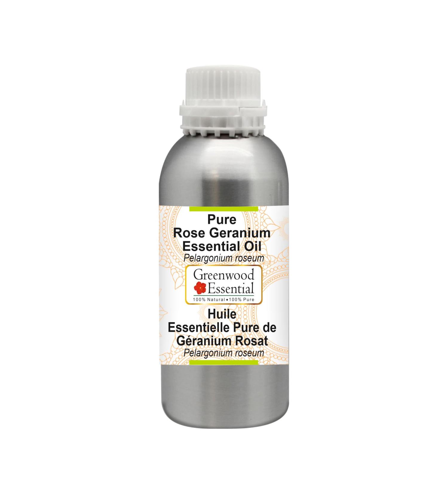Greenwood Essential Pure Rose Geranium Essential Oil (Pelargonium roseum) Steam Distilled 630ml (21.3 oz) - Buy Online on GoSupps.com