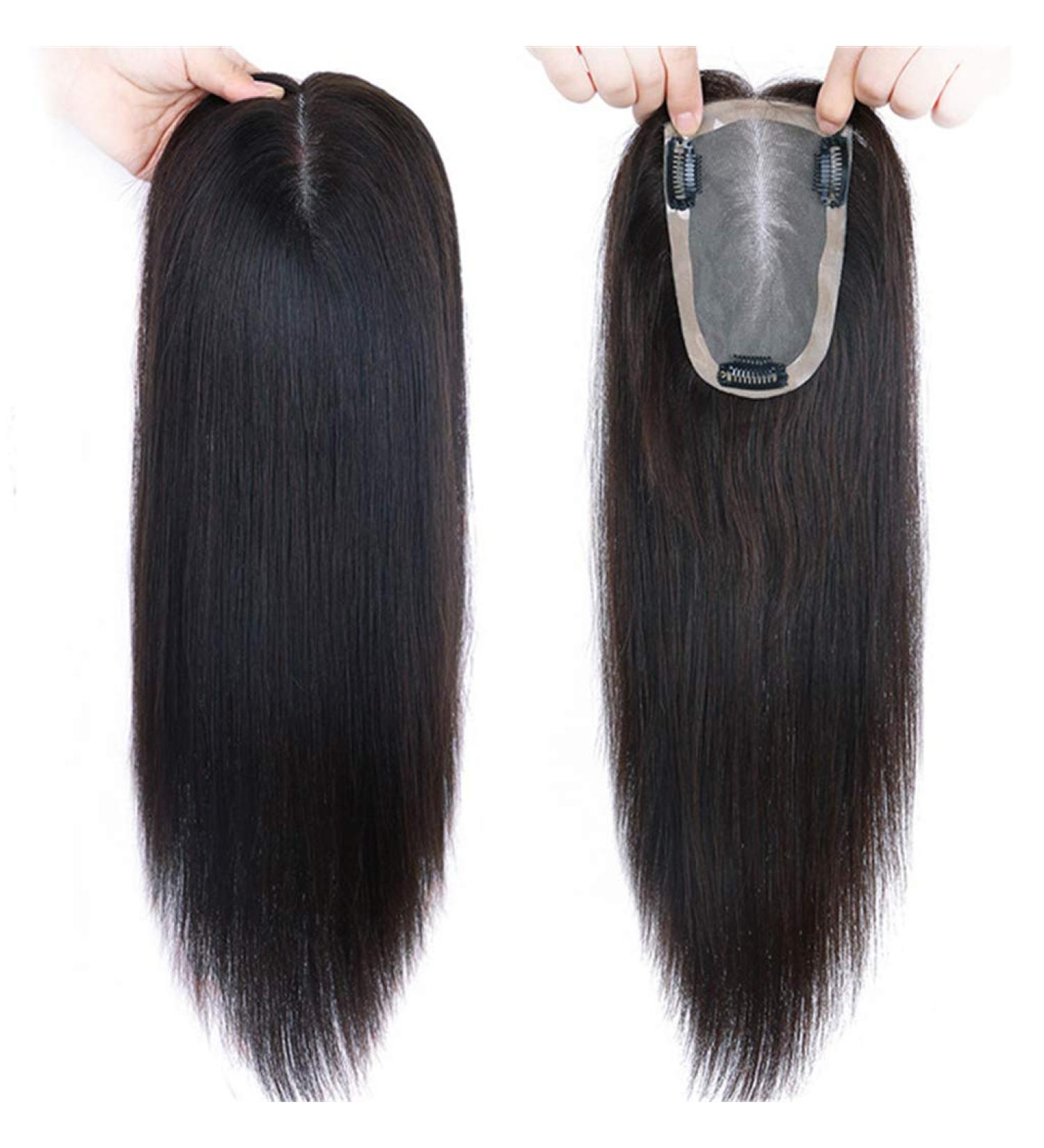 100% Human Hair Topper | Hand-Tied Clip-In Mono Crown Hairpieces for Women | 10 Dark Brown Extensions - Buy Online on GoSupps.com