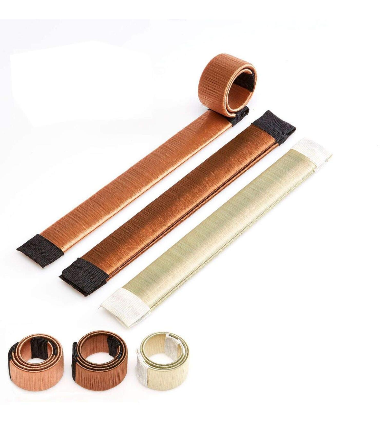 Original Dutt Maker Help - 3-Piece Hairstyling Set for Short & Long Hair | Hair Knot Sock in Blonde Brown & Light Brown - Buy Online on GoSupps.com