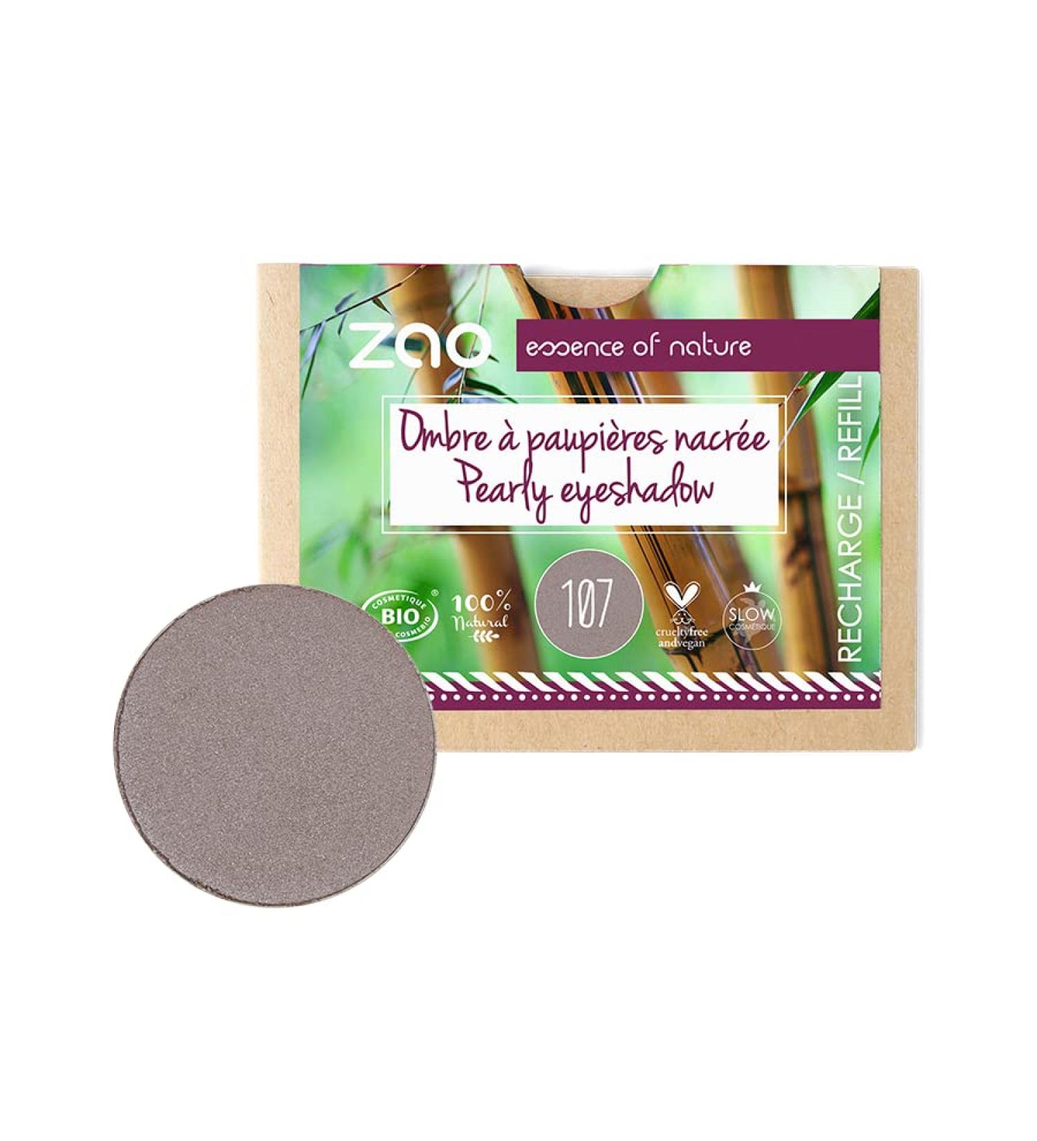 Zao - Refill - Pearly Eyeshadow - No. 107 / Brown Grey - 3 g