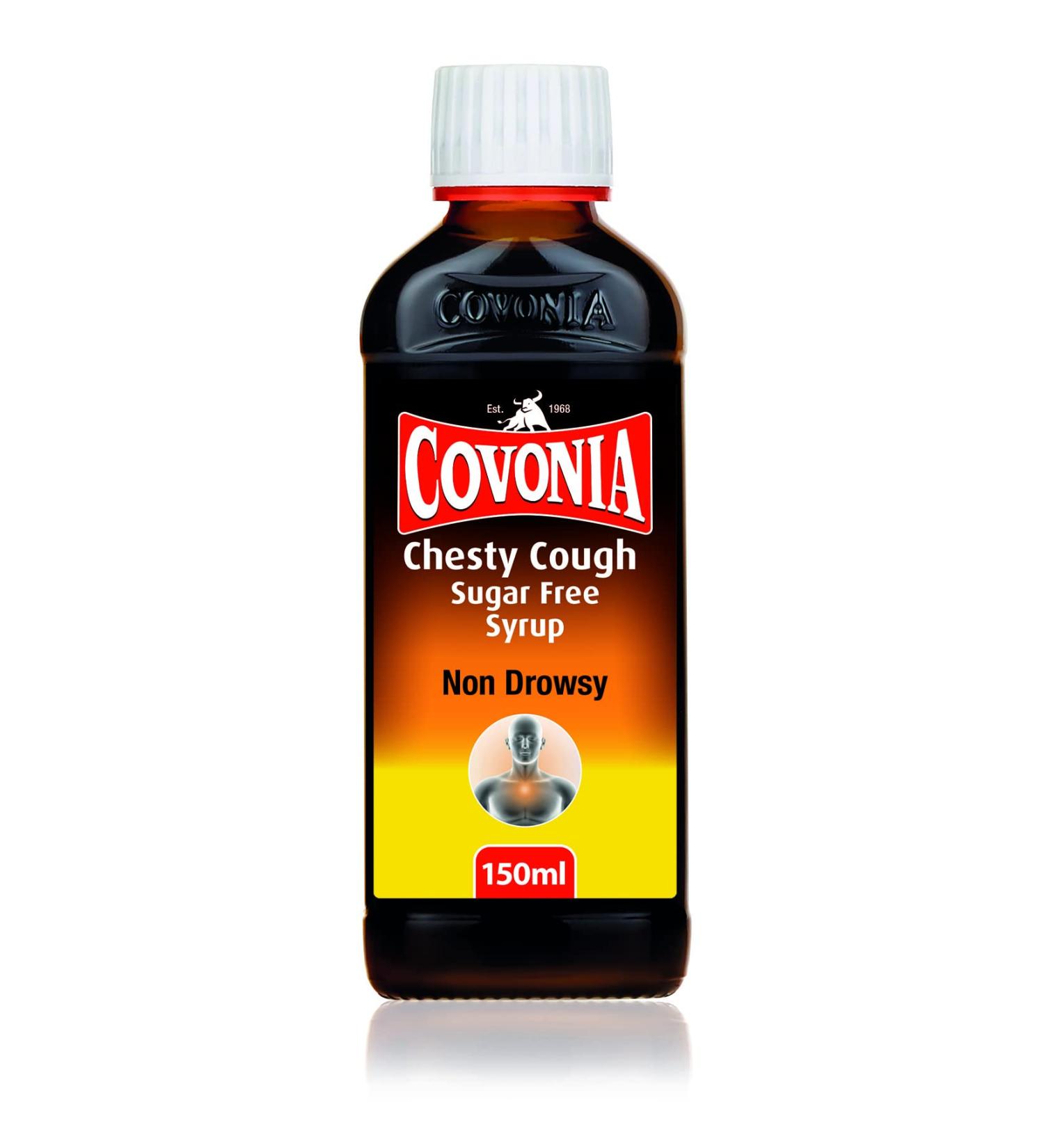 Covonia Chesty Cough Sugar Free Syrup 150ml - Clear Stubborn Mucus & Chesty Coughs - Buy Online on GoSupps.com
