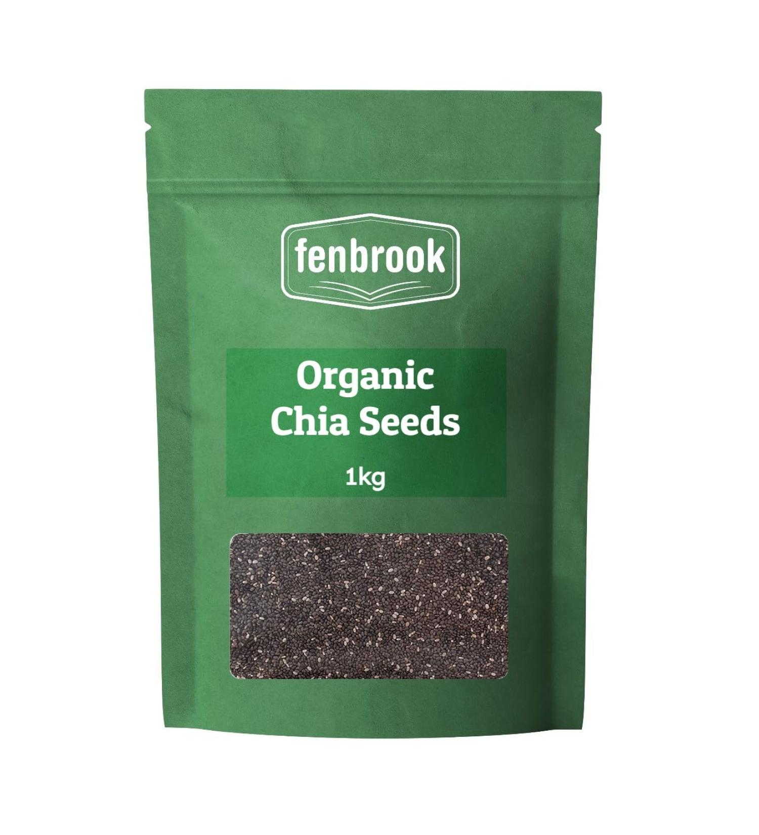 Organic Chia Seeds 1kg Certified Organic by Fenbrook Organic - Buy Online on GoSupps.com