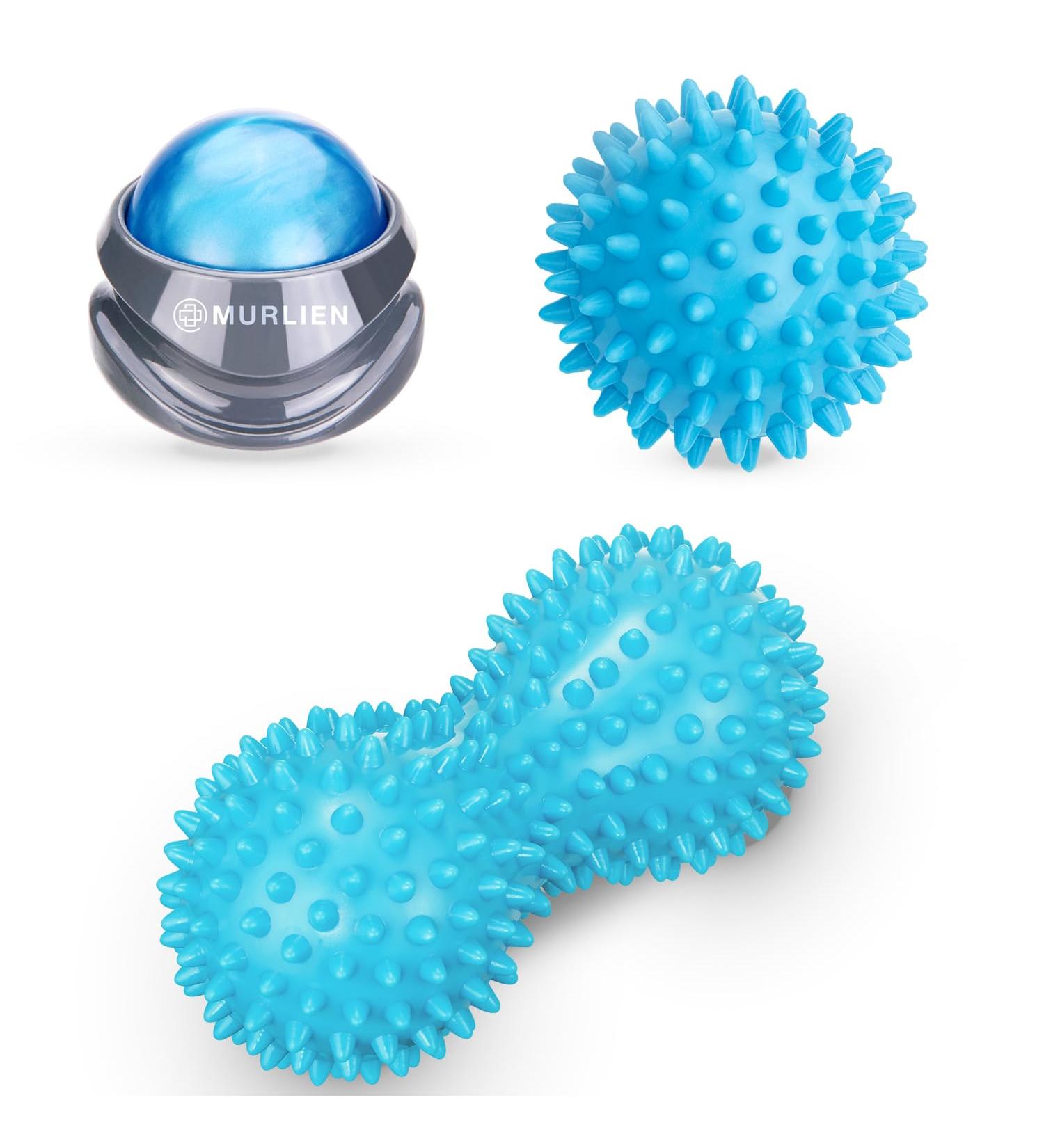 MURLIEN Massage Roller Set & Massage Ball - Blue | Enhance Recovery & Relaxation | Shop Internationally - Buy Online on GoSupps.com