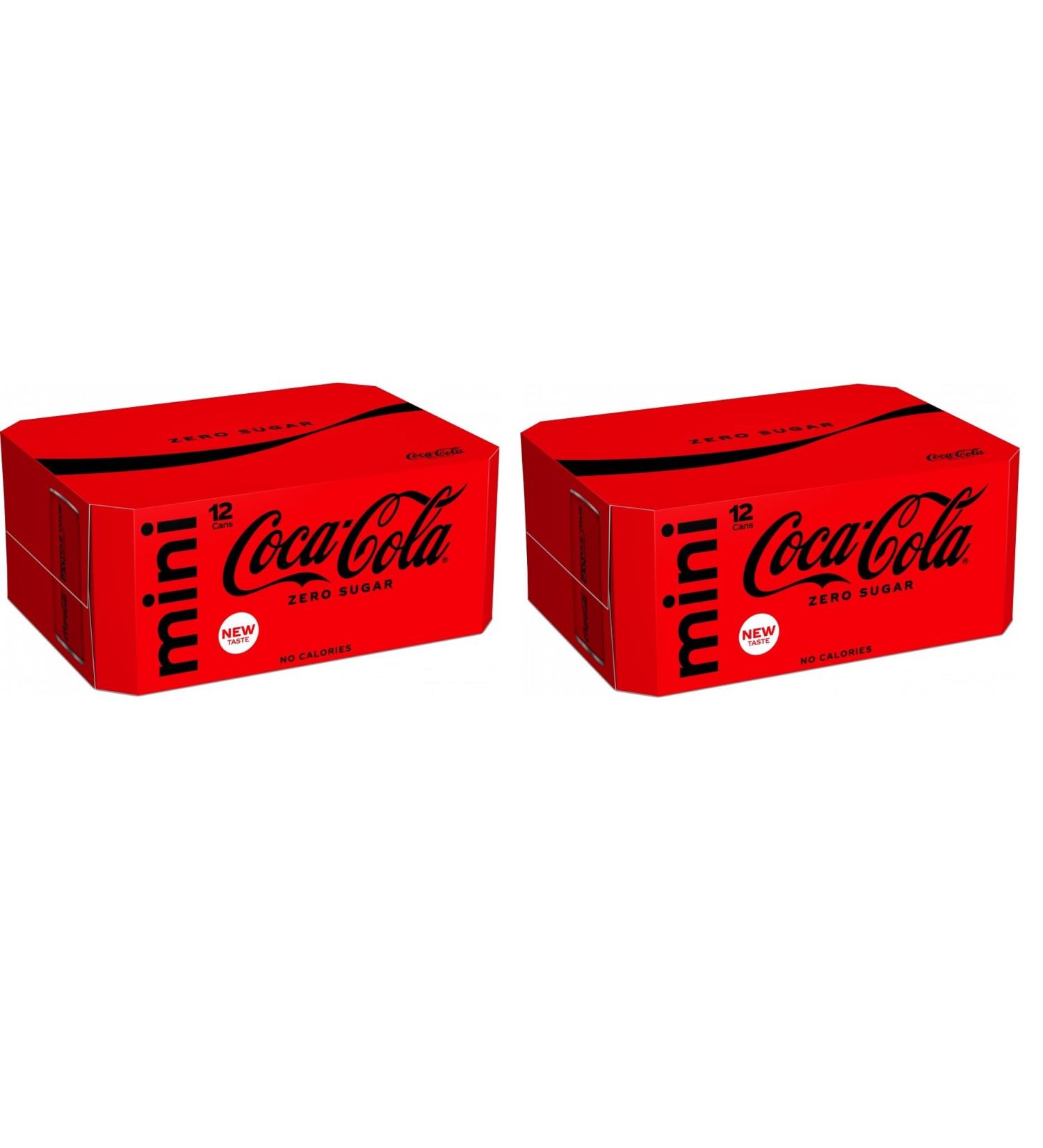 Coca-Cola ZERO Sugar Mini Canisters 12 x 150 ml (3700 ml) (Pack of 2)