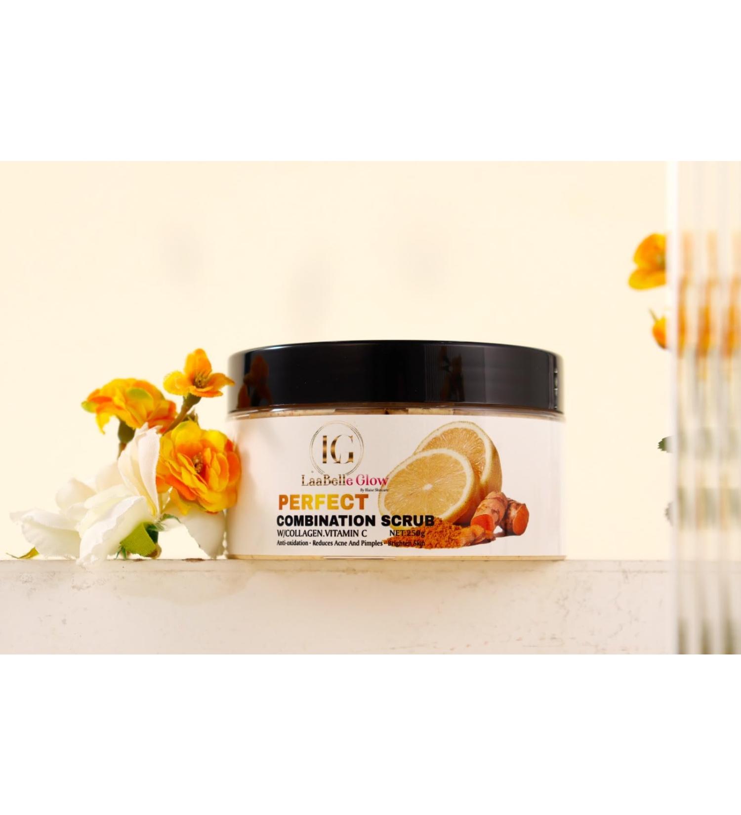 LaaBelle Glow Perfect Combination Scrub with Collagen and Vitamin C Anti-Oxidation Skin Treatment 250g