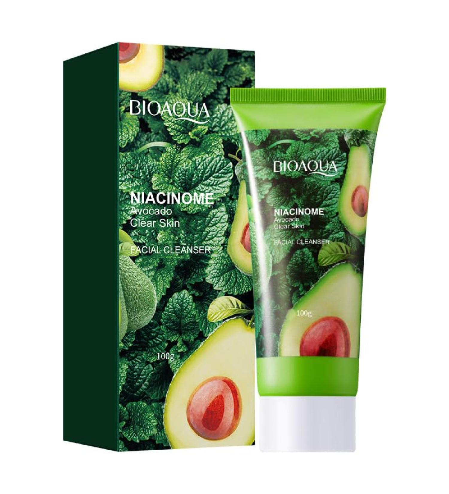 BIOAQUA Beauty Avocado Fresh Clear Skin Pores Facial Cleanser Dense Foam Refreshing 100g / 3.38oz - Buy Online on GoSupps.com