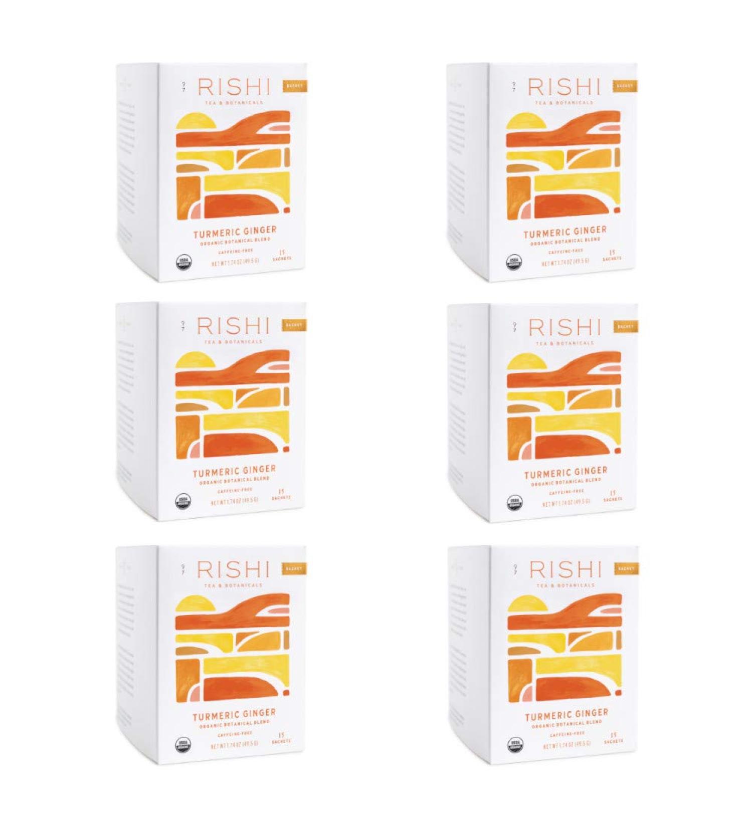 Rishi Tea Organic Turmeric Ginger Herbal Tea - Caffeine-Free, 15 Bags (1.75 oz) - Buy Online on GoSupps.com