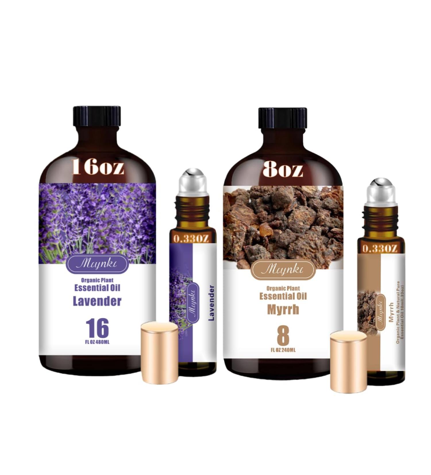 Lavender & Myrrh Sacred Balance Essential Oils Set 16oz & 8oz Pure Natural Scent for Diffusers Spiritual Wellness Meditation Aromatherapy & Holistic Gift Set - Buy Online on GoSupps.com