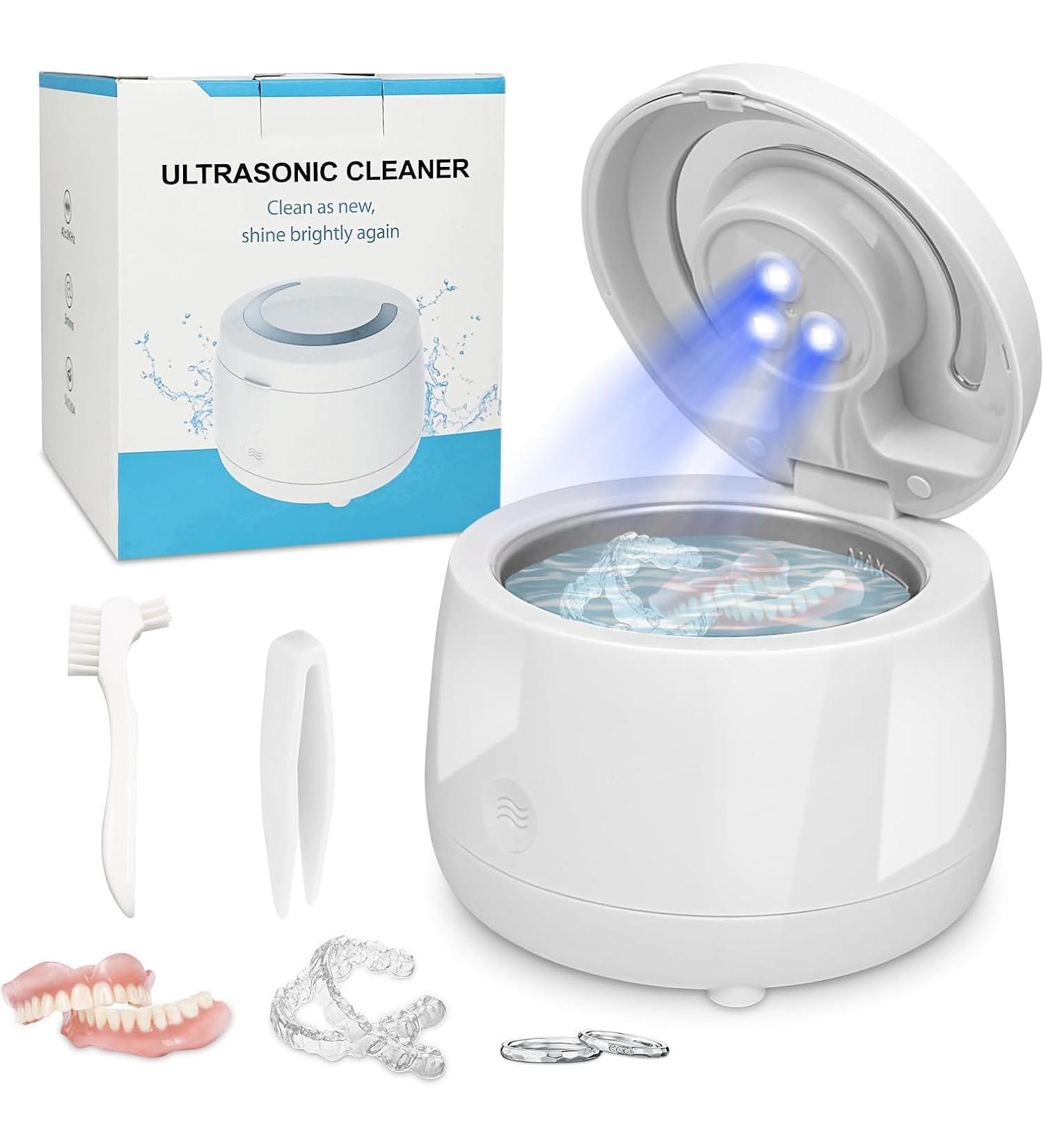  Bibykivn Ultrasonic Cleaner Ultrasonic Cleaner UV 43000Hz Ultrasonic Cleaner Eyeglass Cleaner for Cleaning Jewelry Dentures Watches Glasses Rings Necklaces (White) - Buy Online on GoSupps.com