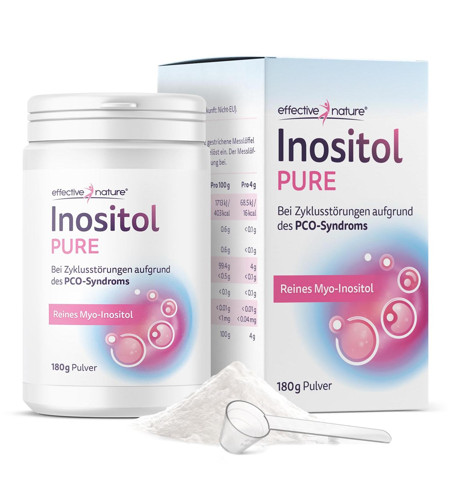 Effective Nature Inositol Pure 180g - Myo-Inositol 4000mg/Day for PCO Syndrome & Cyclical Disorders - 45 Days Supply - Buy Online on GoSupps.com