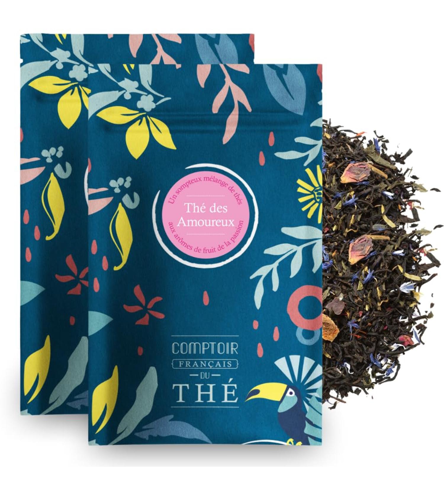 2x100g de Th Noir et Vert au Fruit de la Passion - D licieux Chaud ou Glac | Th Des Amoureux COMPTOIR FRAN AIS DU TH  - Buy Online on GoSupps.com