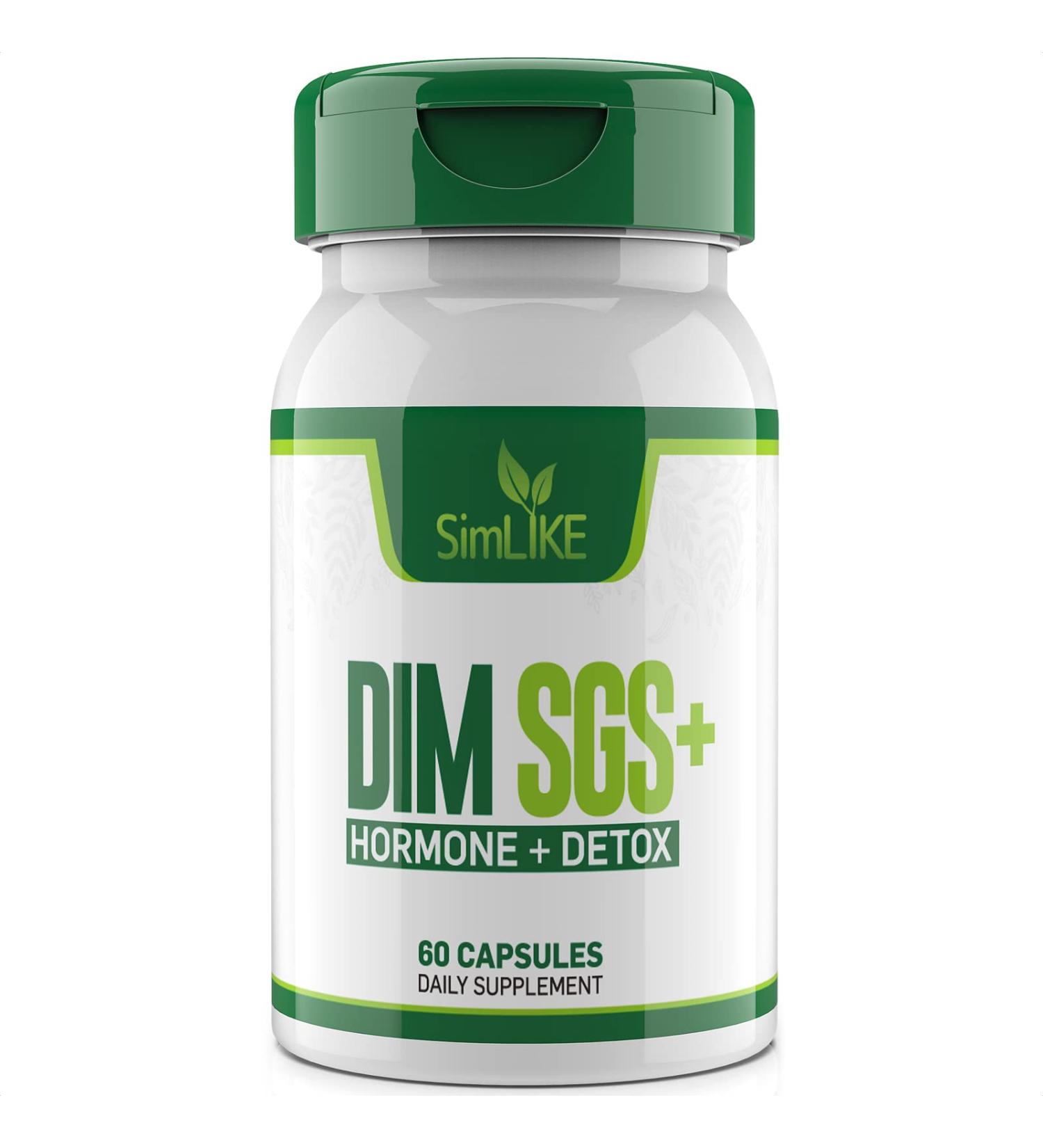 Simlike DIM SGS+ - Hormone + Detox Capsules for Hormonal Balance, Menopause Support, and Appetite Control (60 Count) - Buy Online on GoSupps.com